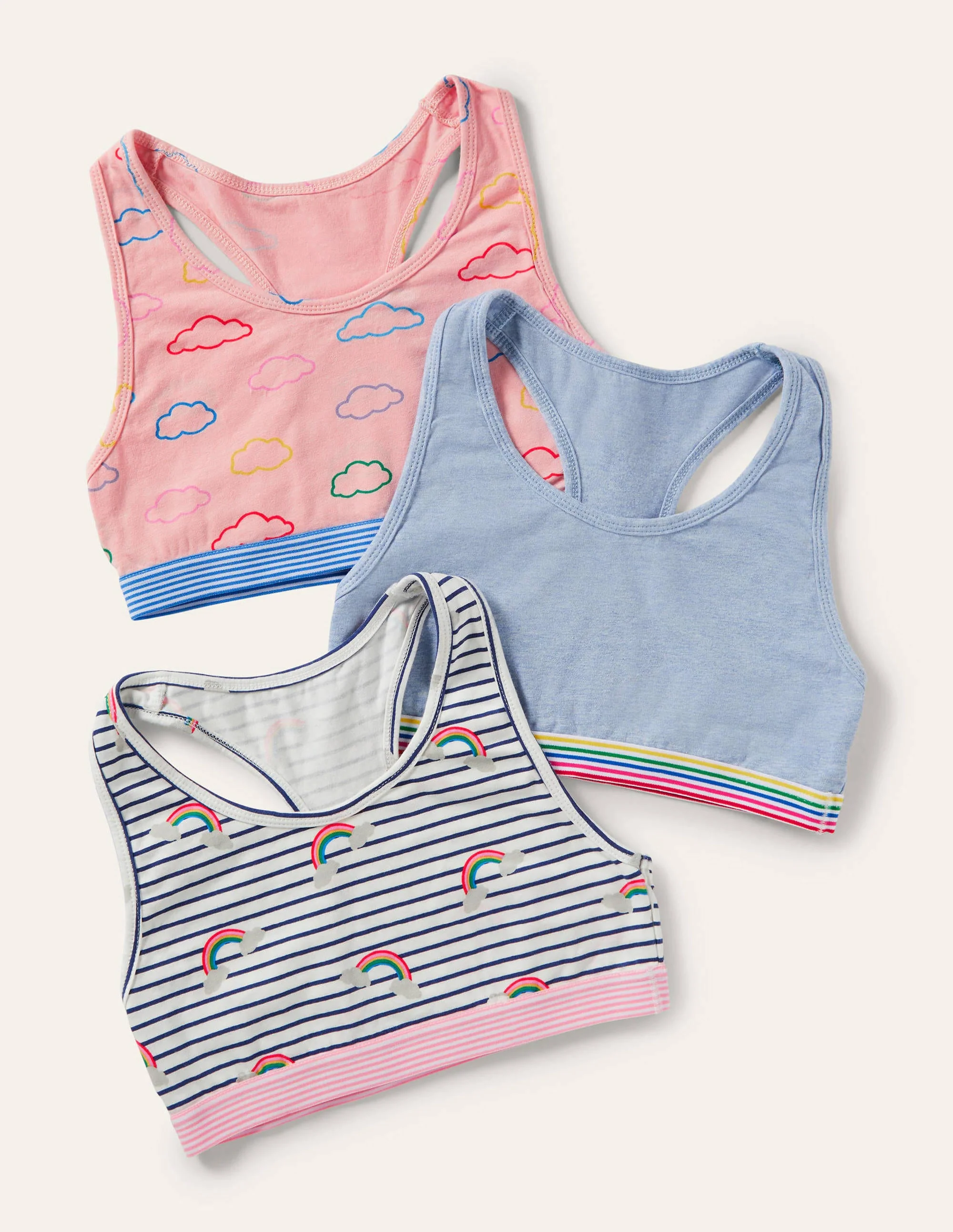 Sportliches Bustier-Regenbogen/Wolken