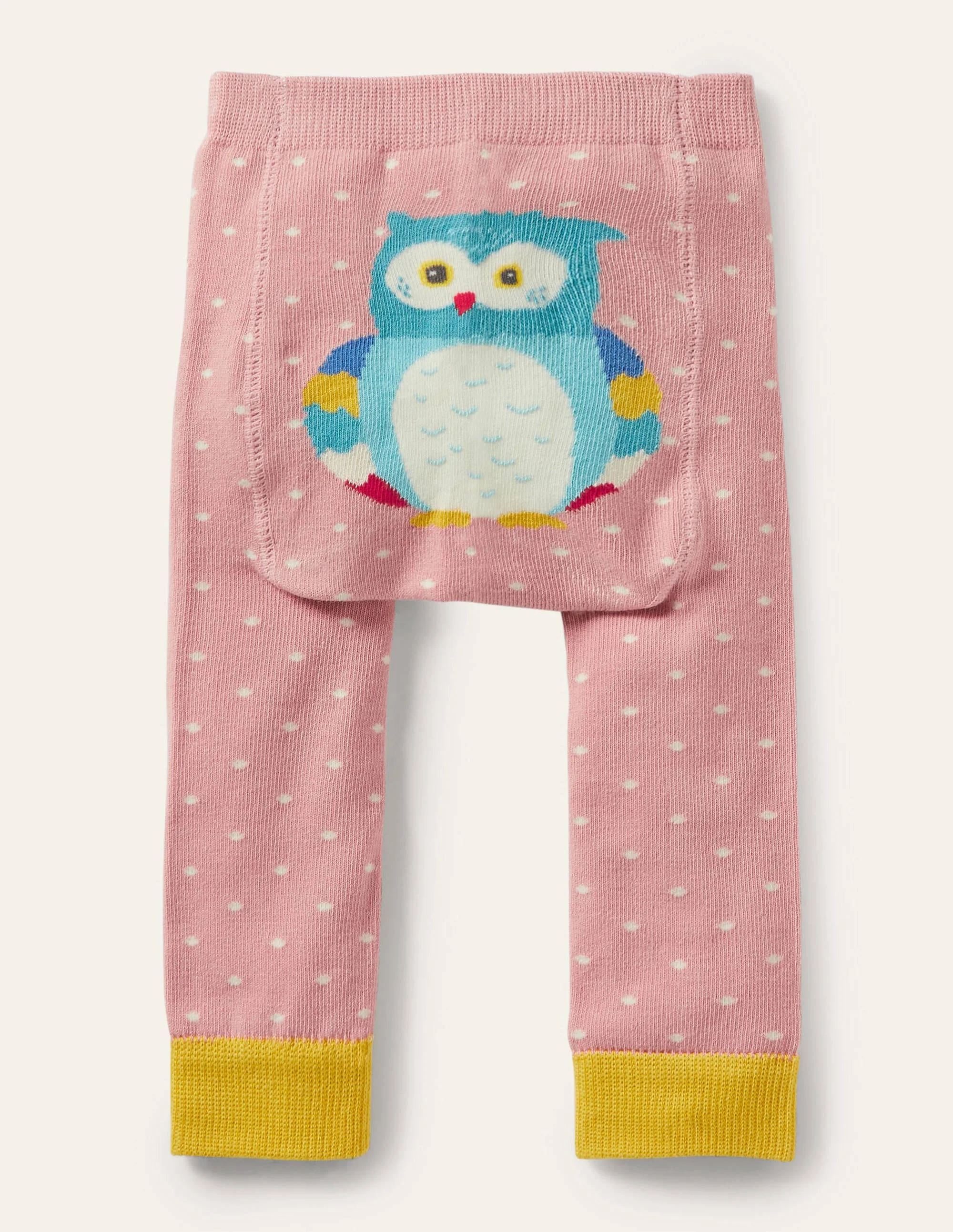 Strick-Leggings-Kirschblütenrosa, Eule