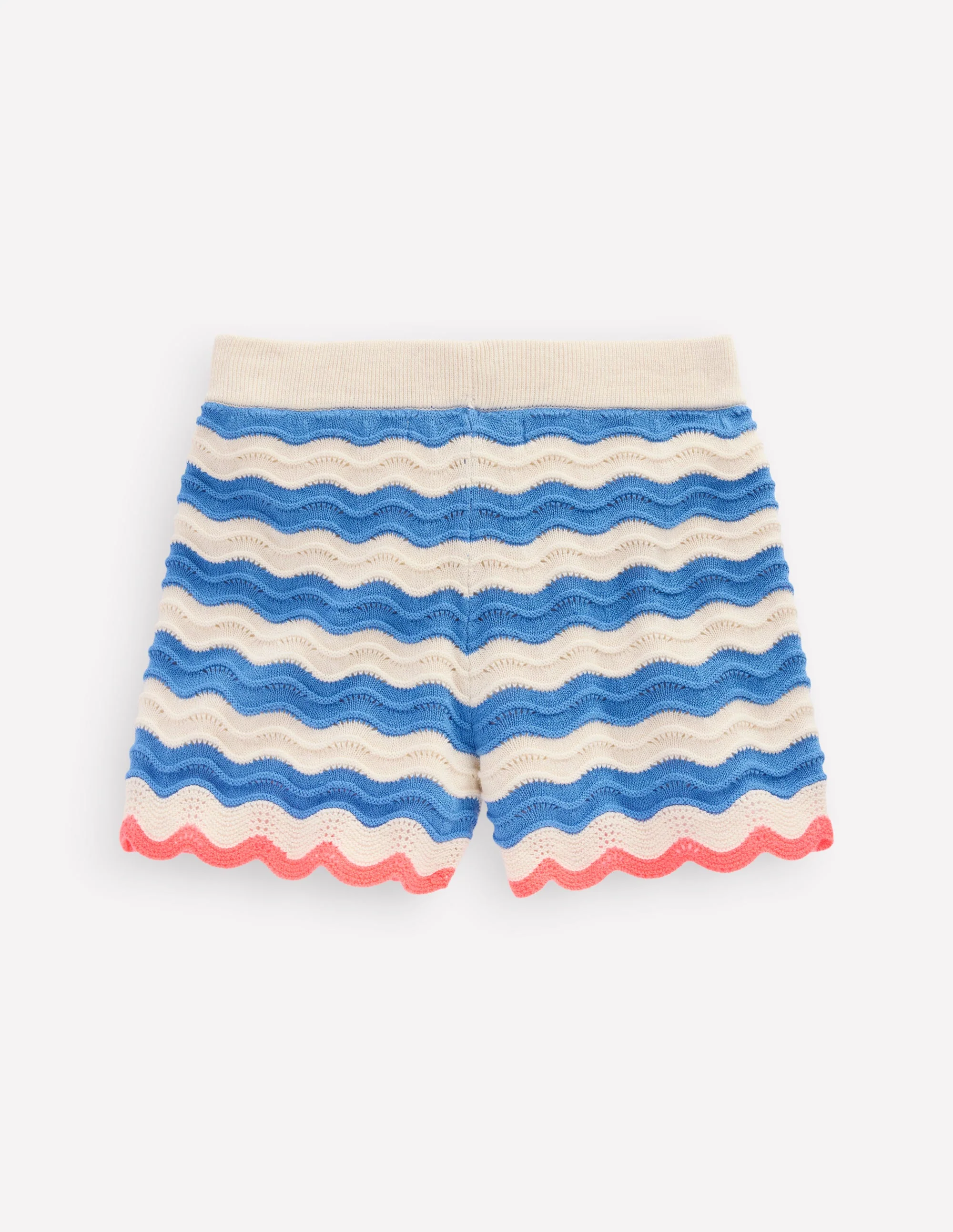 Strick-Shorts-Blau/Naturweiß Streifen - Image 2