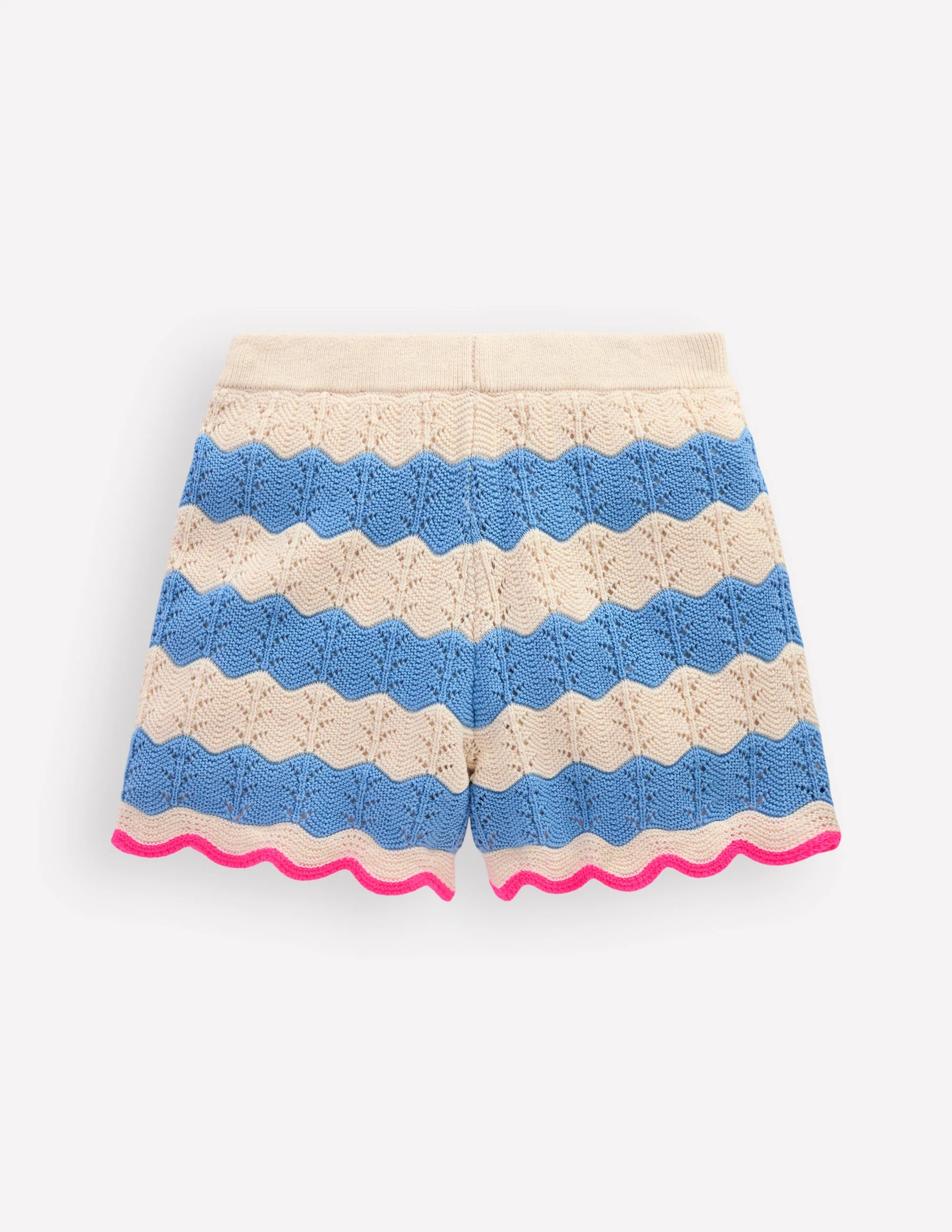 Strick-Shorts-Wellenblau/Beige Meliert - Image 2