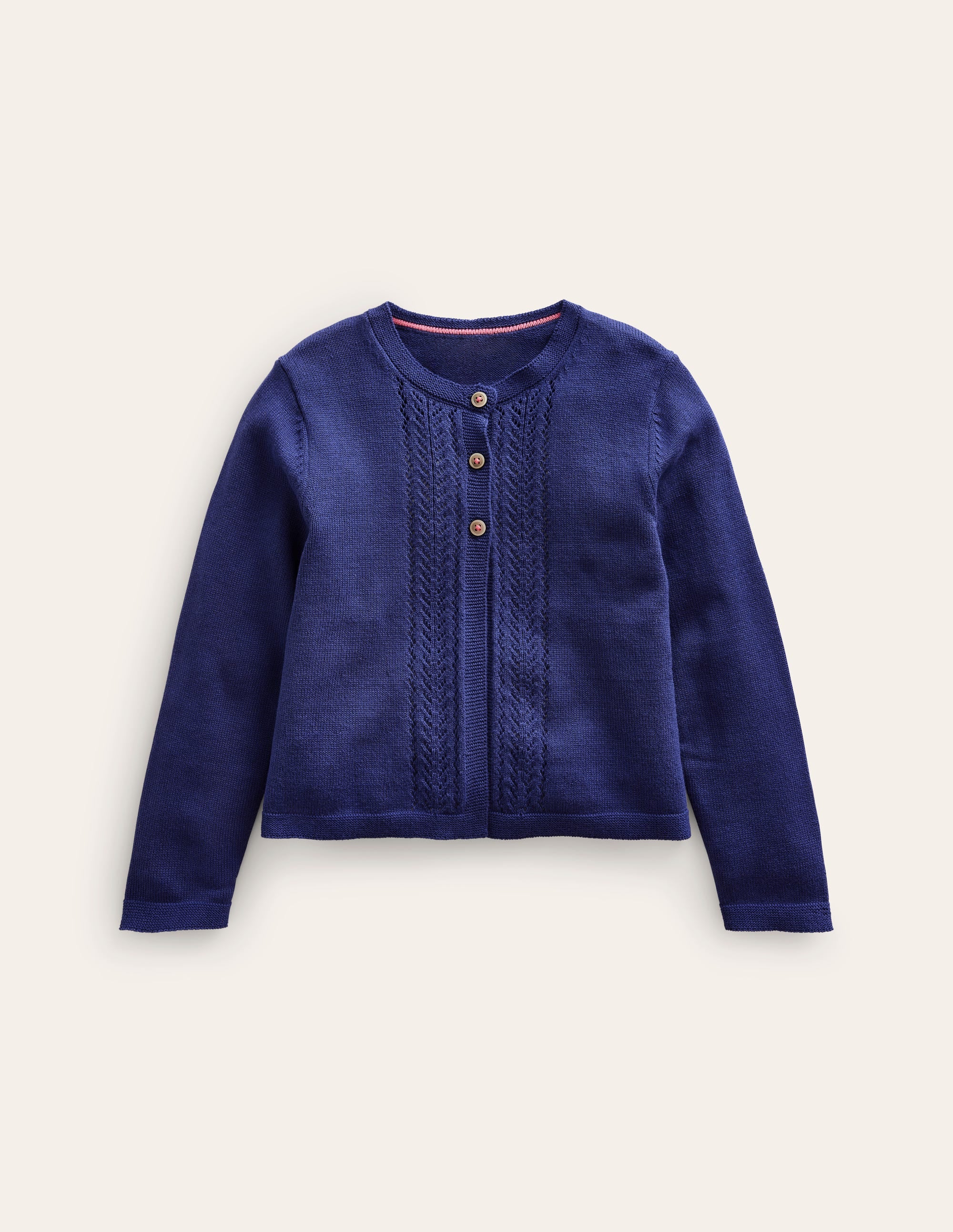 Strickjacke aus Baumwolle mit Pointelle-Design-Anemone