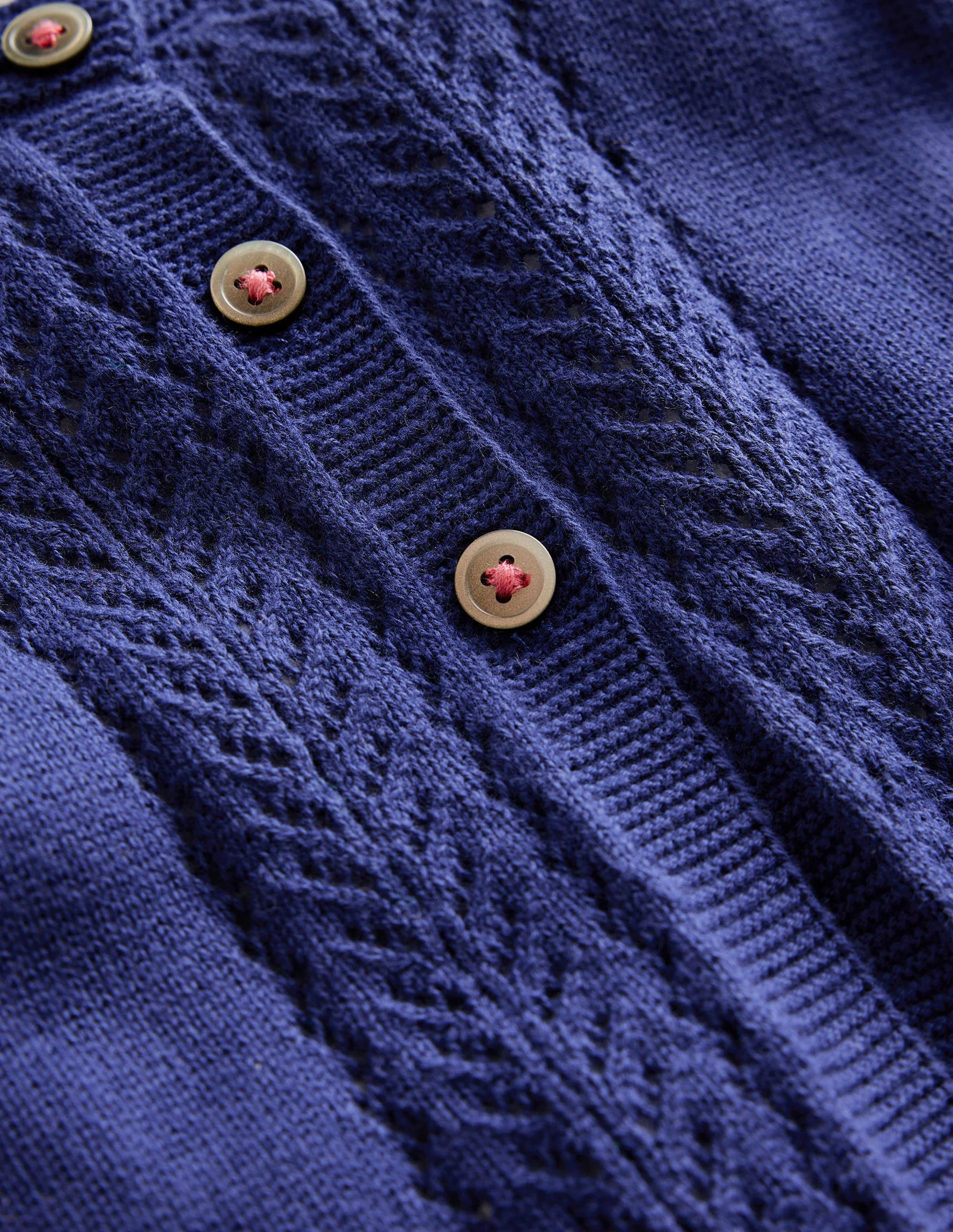Strickjacke aus Baumwolle mit Pointelle-Design-Anemone - Image 3