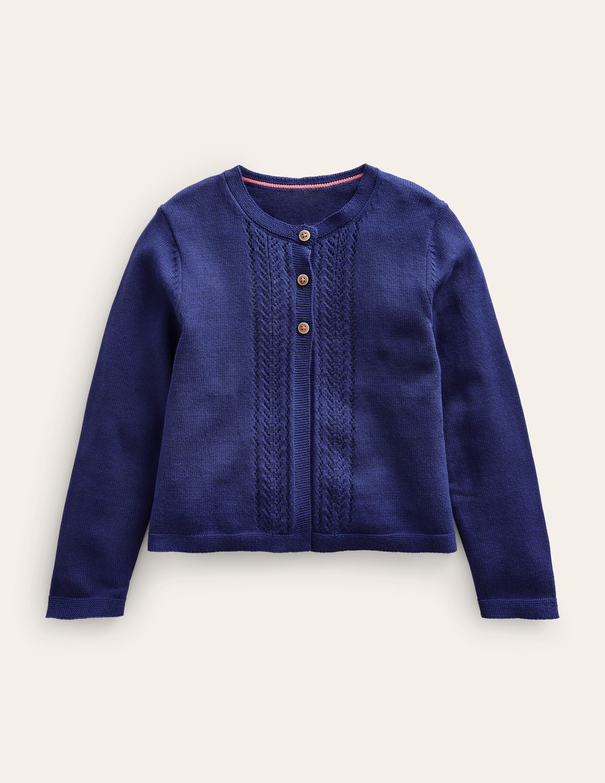 Strickjacke aus Baumwolle mit Pointelle-Design-Anemone