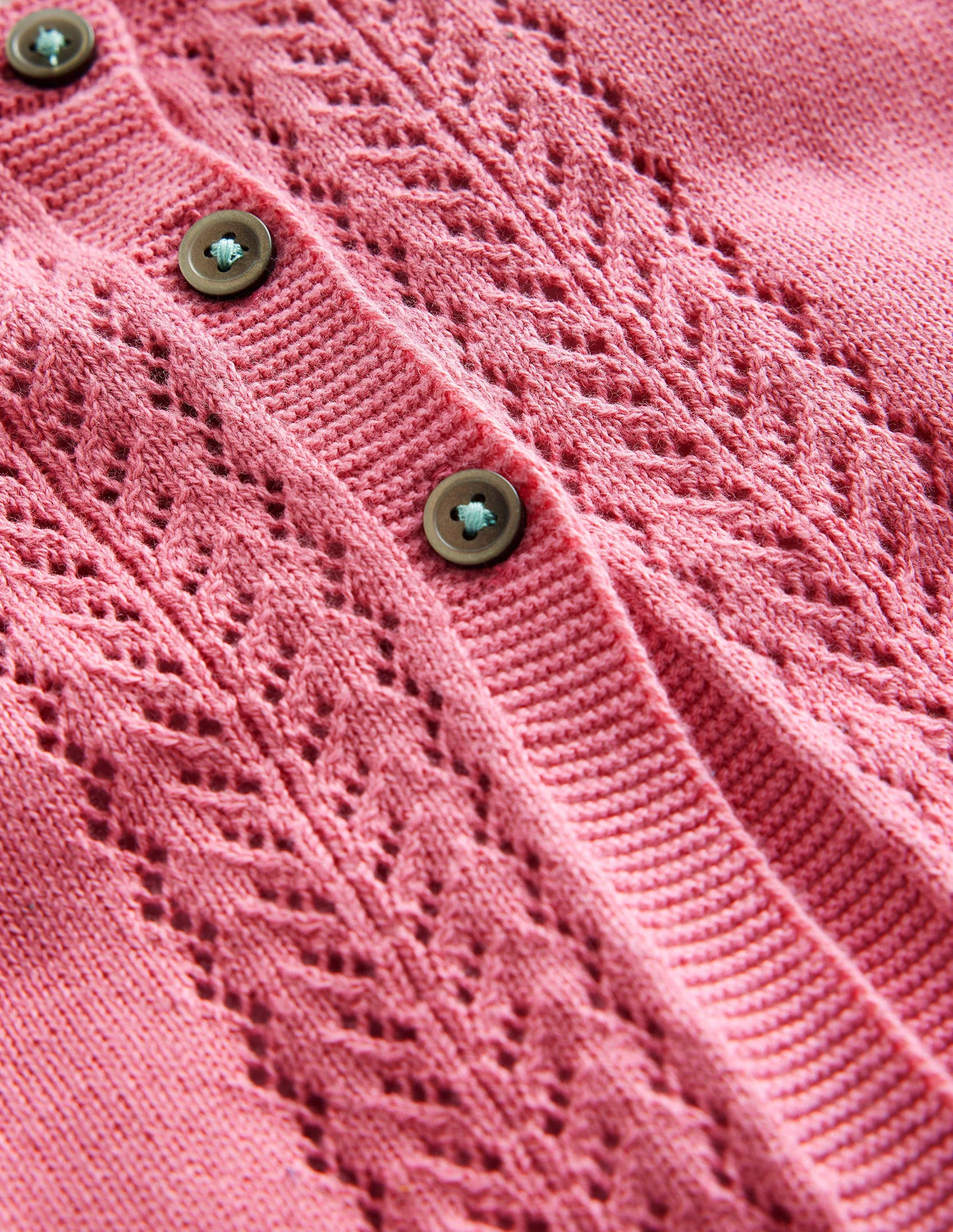 Strickjacke aus Baumwolle mit Pointelle-Design-Aristocratic Blue - Image 3