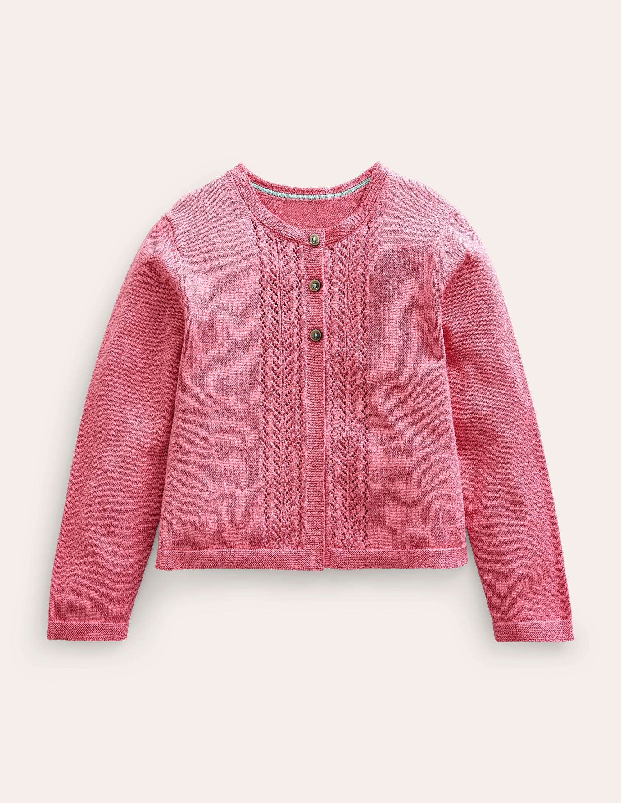 Strickjacke aus Baumwolle mit Pointelle-Design-Aristocratic Blue