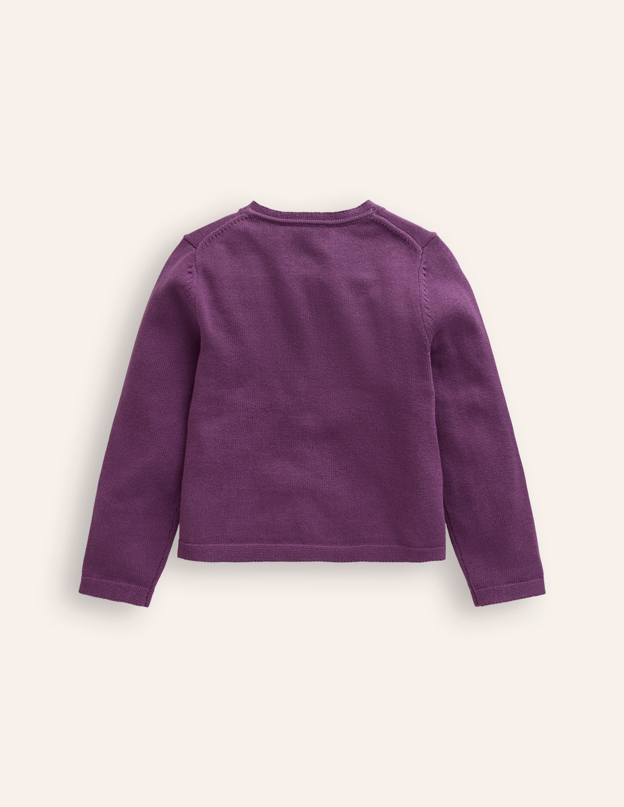 Strickjacke aus Baumwolle mit Pointelle-Design-Lila Beerensmoothie - Image 2