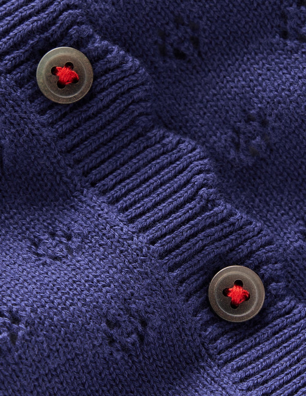 Strickjacke mit Muschelsaum für den Alltag-Schuluniform-Marineblau - Image 3