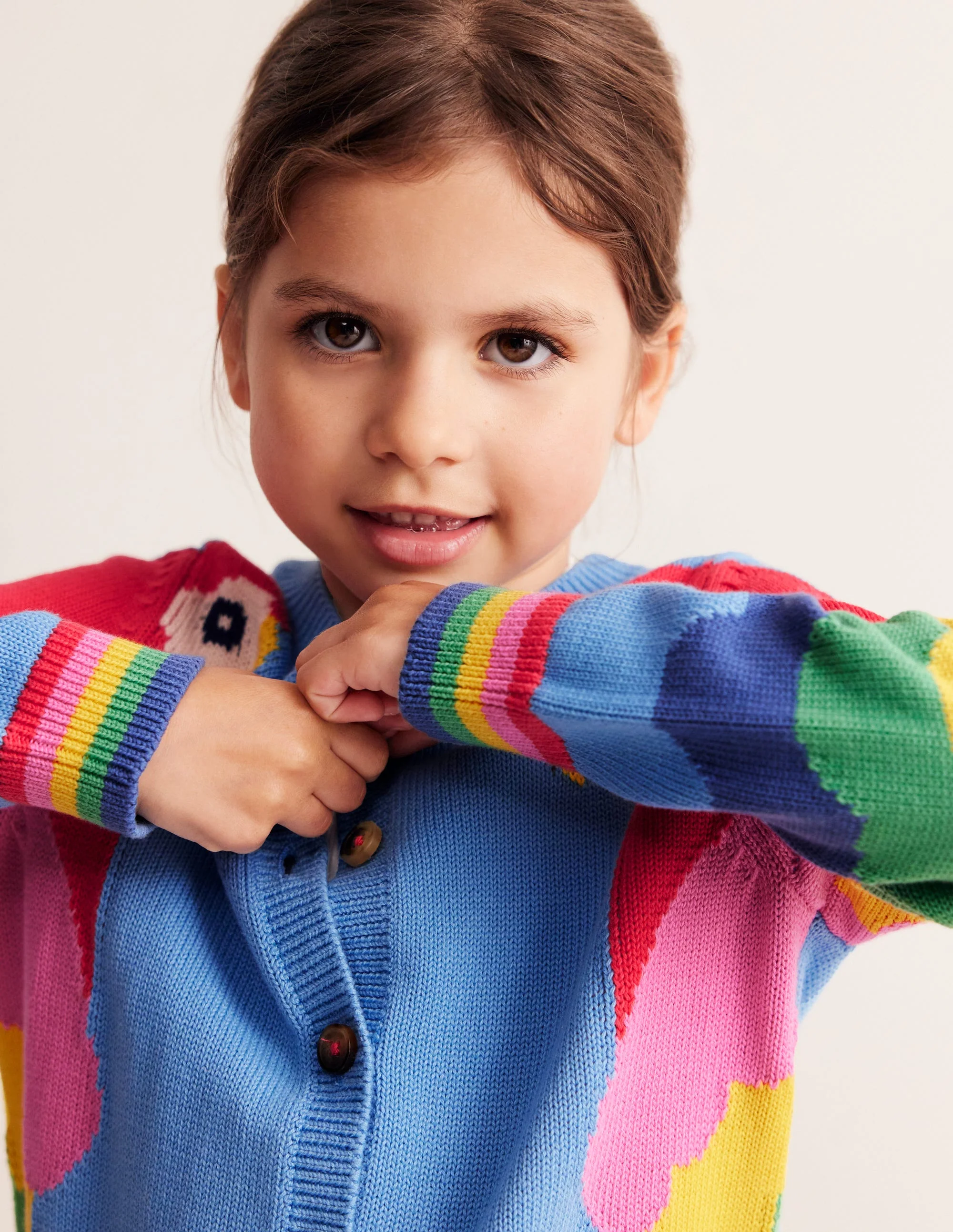 Strickjacke mit Papageien-Logo-Aqua Meer