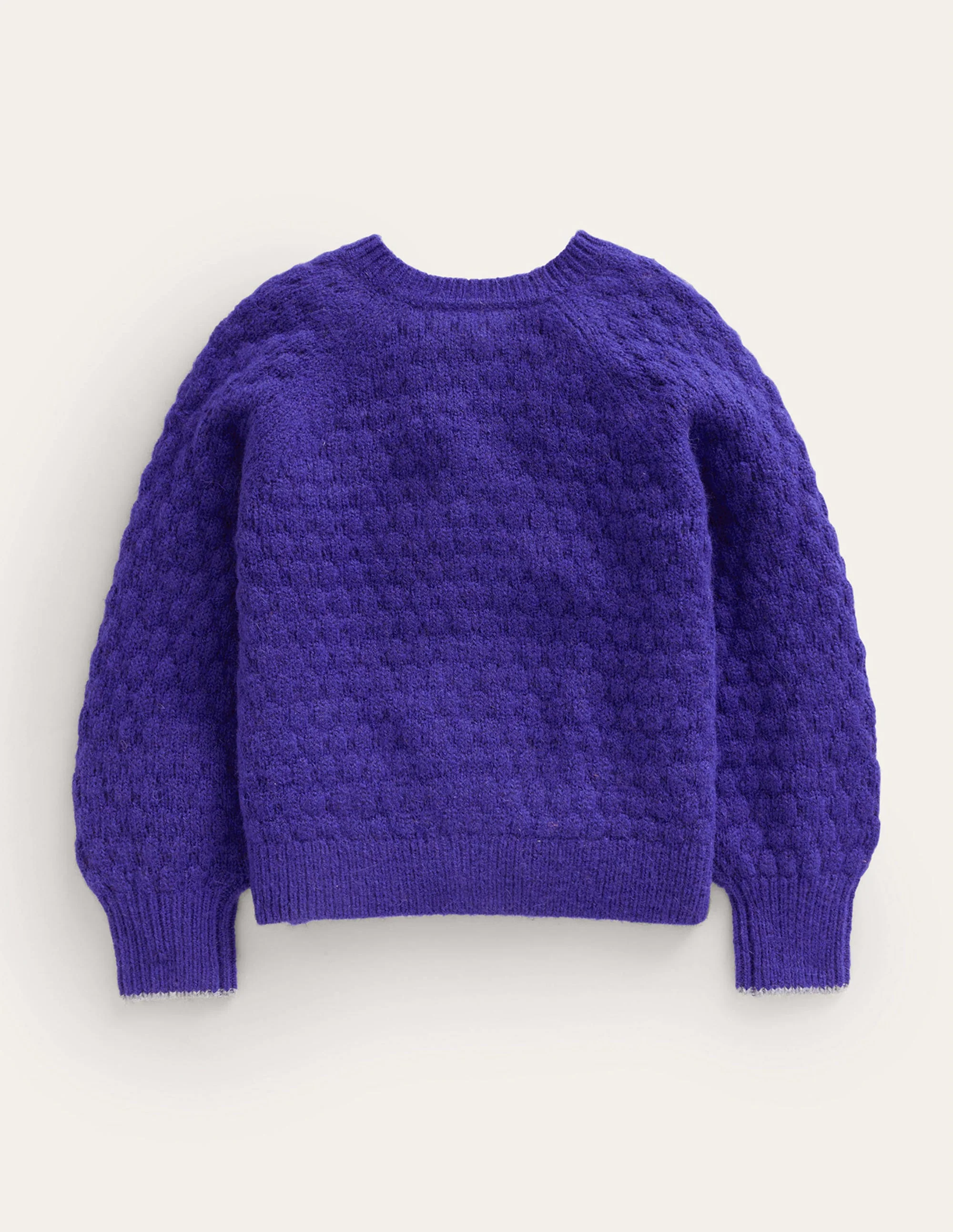 Strickjacke mit Pomponmaschen-Blau - Image 2