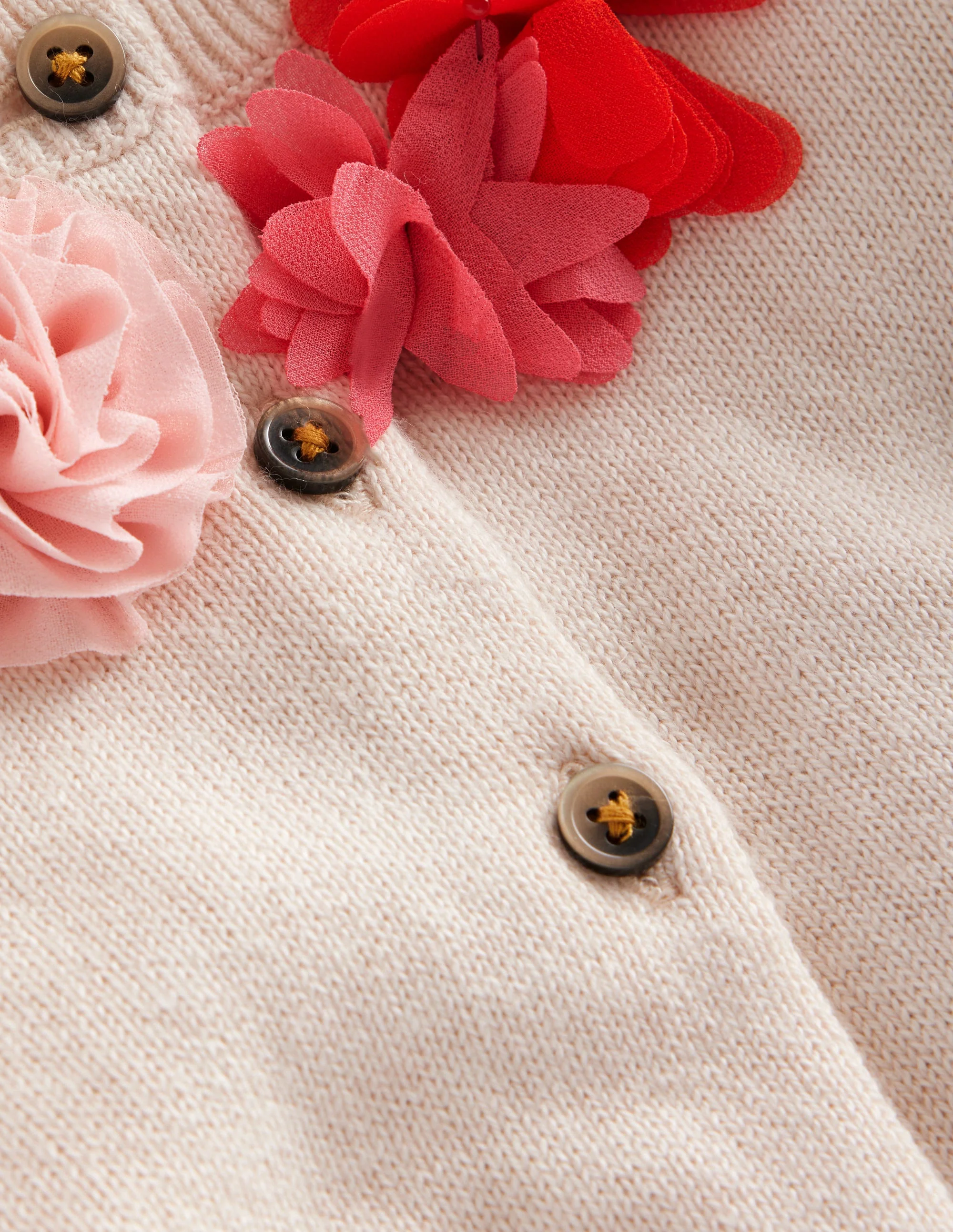 Strickjacke mit Tüllblumen für besondere Anlässe-Naturweiß - Image 3