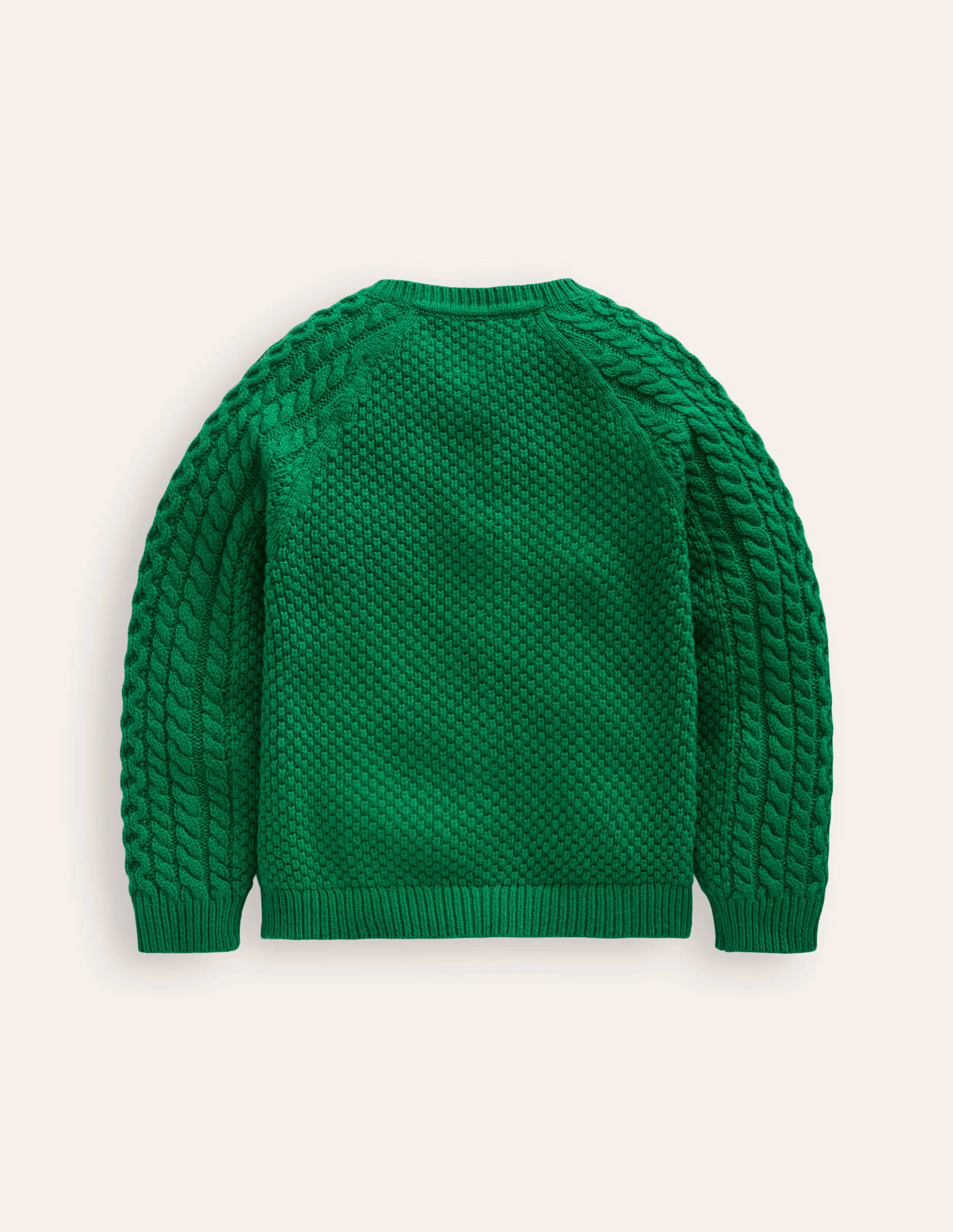 Strickjacke mit Zopfmuster-Dunkelgrün - Image 2