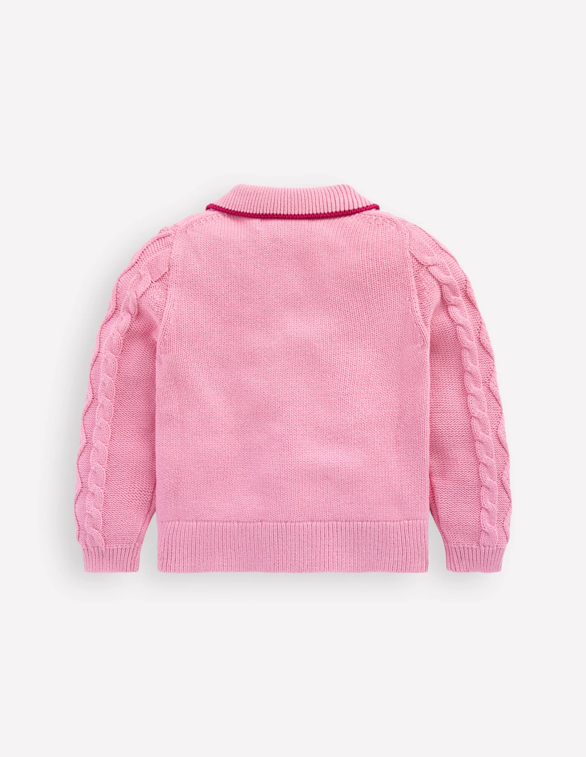 Strickjacke mit Zopfmuster-Kirschblütenrosa - Image 2