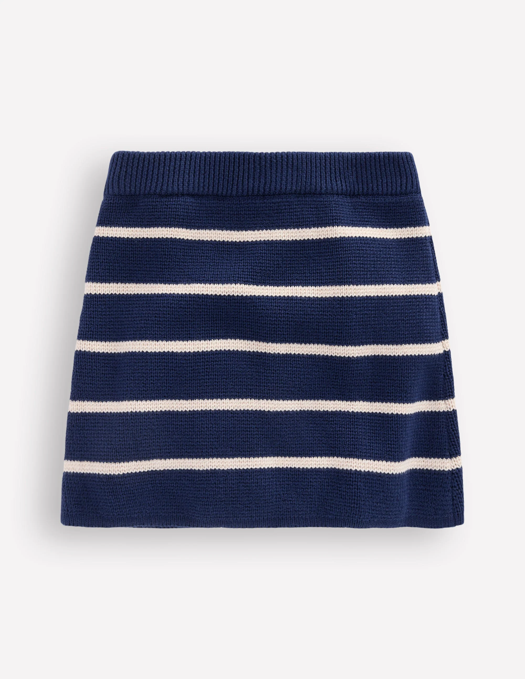 Strickrock-Schuluniform-Marineblau und Naturweiß gestreift - Image 3