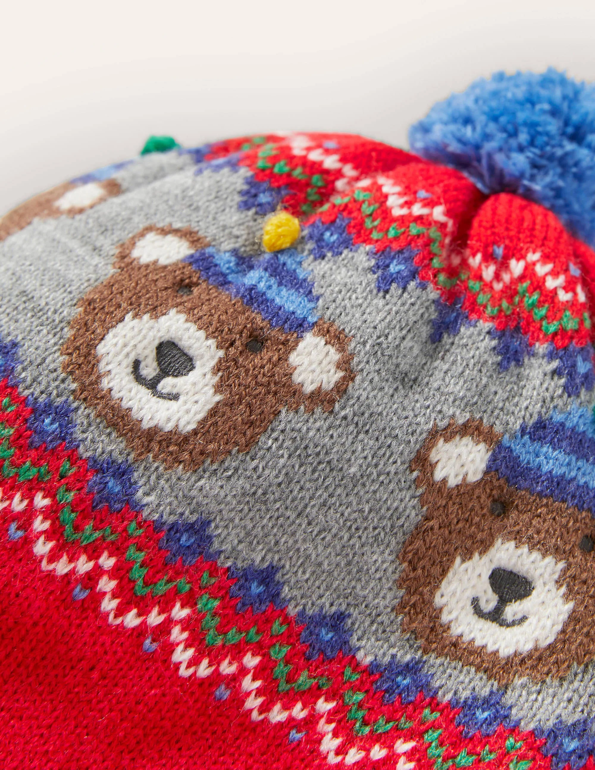 Strickset mit Bärenmotiv-Rot, Fair-Isle-Muster - Image 2