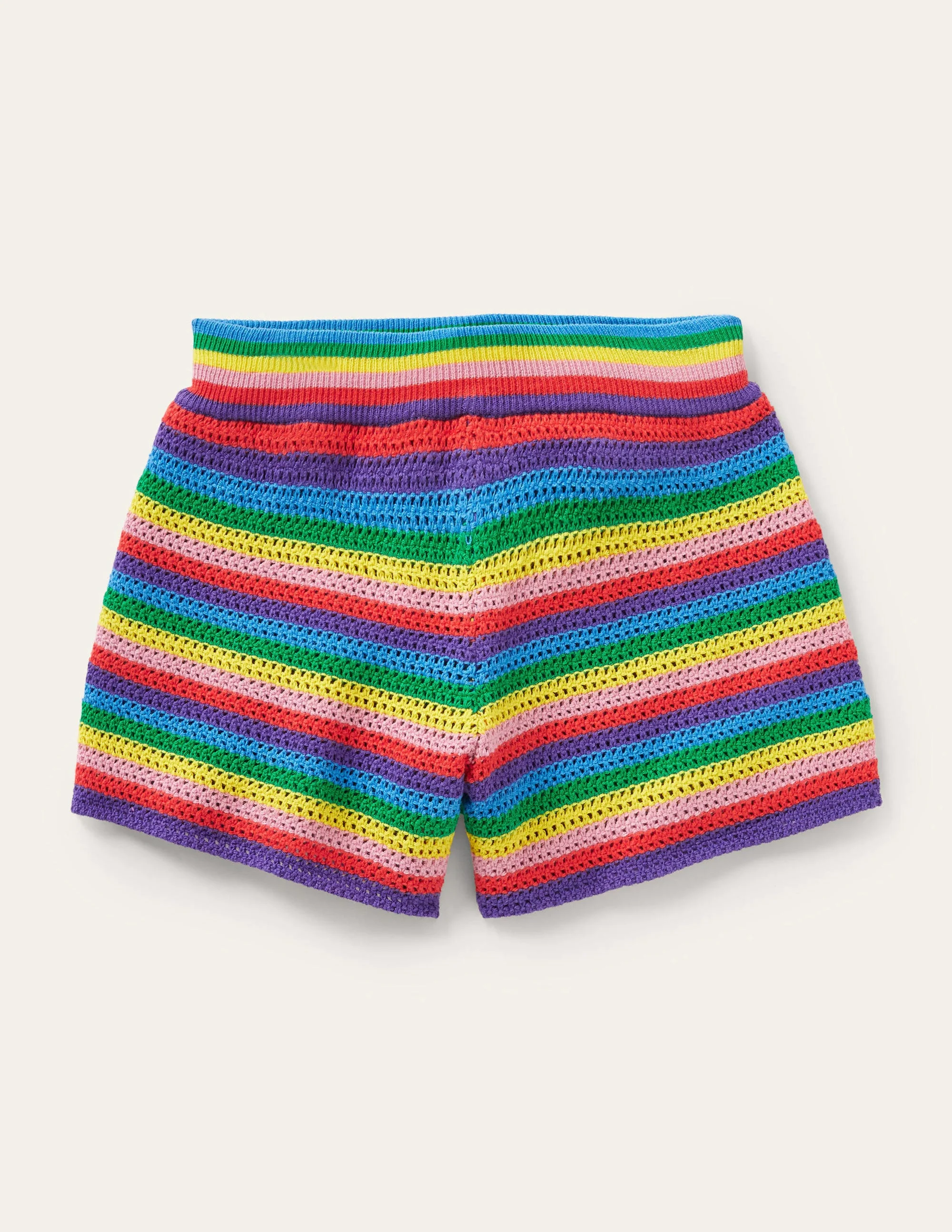 Strickshorts in Regenbogenfarben-Bunt, Regenbogenfarben