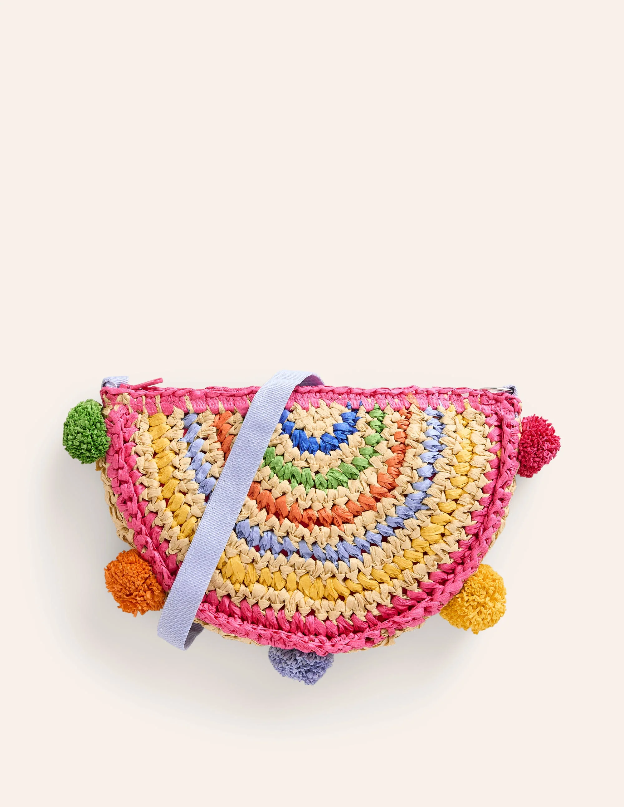 Strohtasche mit Regenbogenmuster-Bunt, Regenbogenfarben