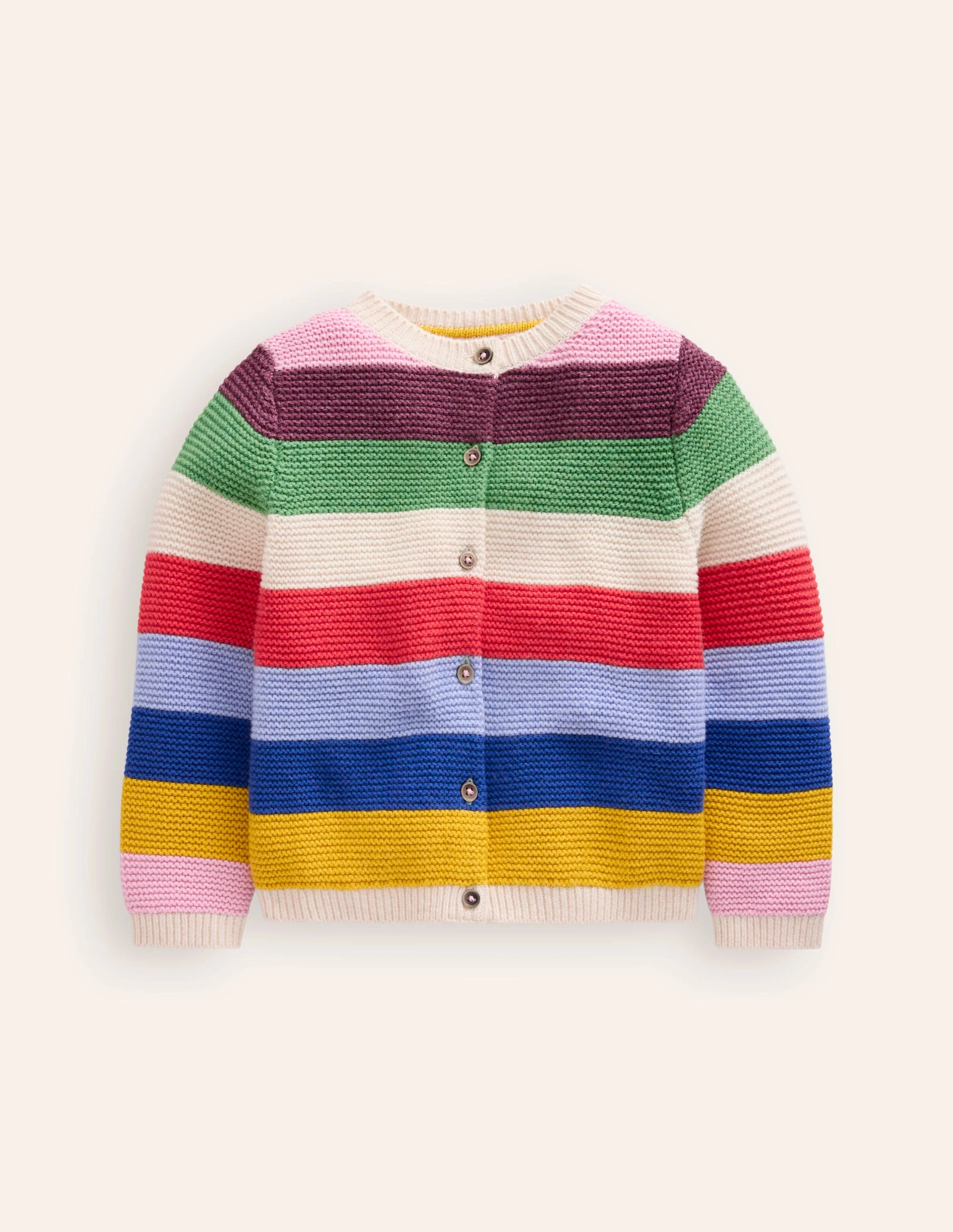Strukturierte Strickjacke-Bunte Regenbogenstreifen