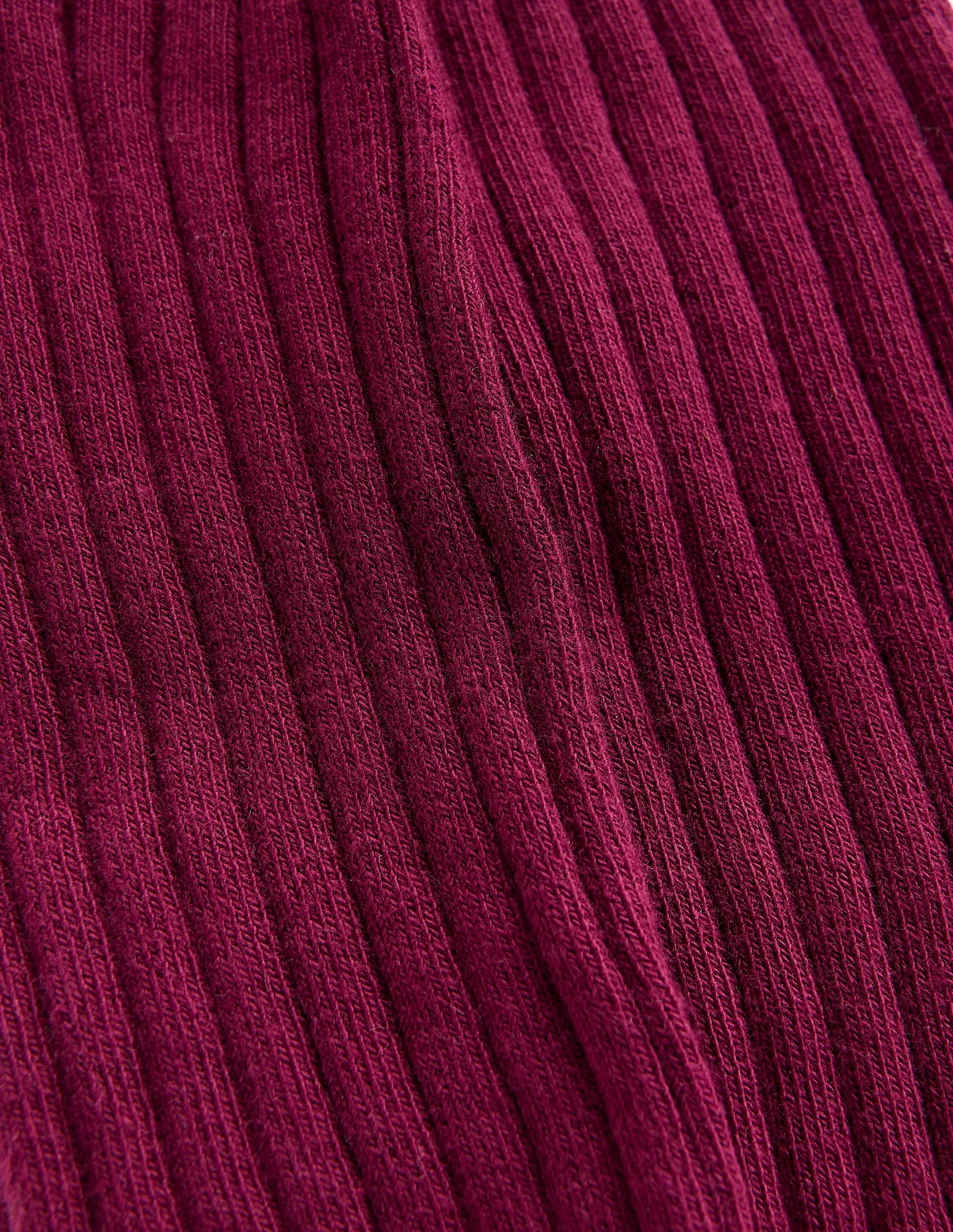 Strumpfhose aus Rippstrick-Dunkelviolett - Image 3