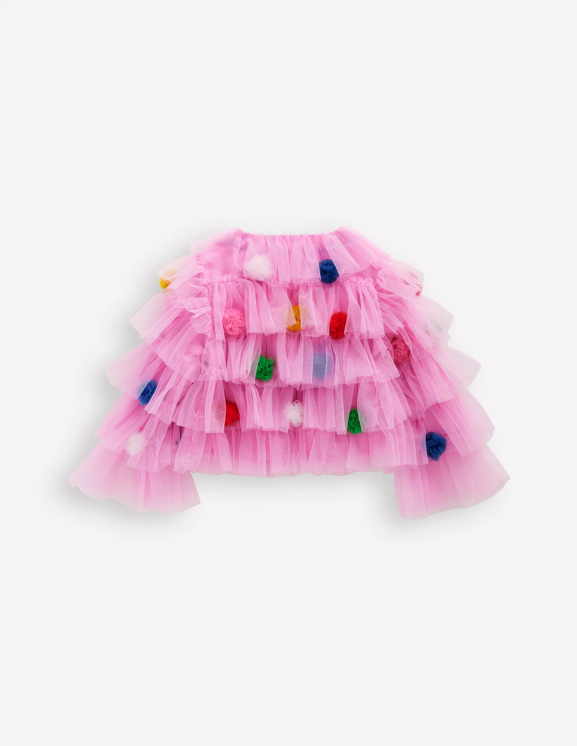 Stufenjacke aus Tüll-Rosa Bommel - Image 2