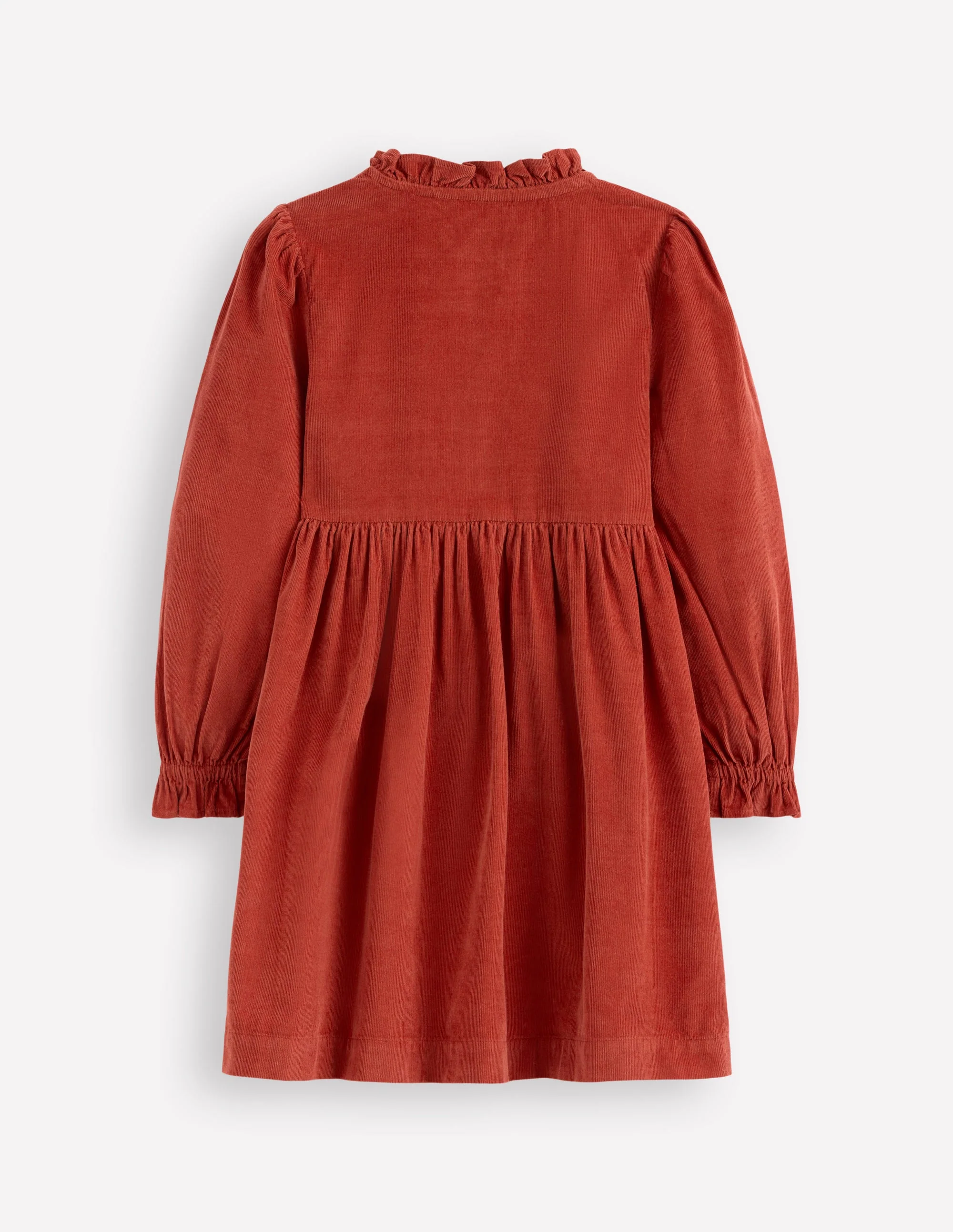 Suki Langärmeliges, gesmoktes Kleid-Kupferrot - Image 2