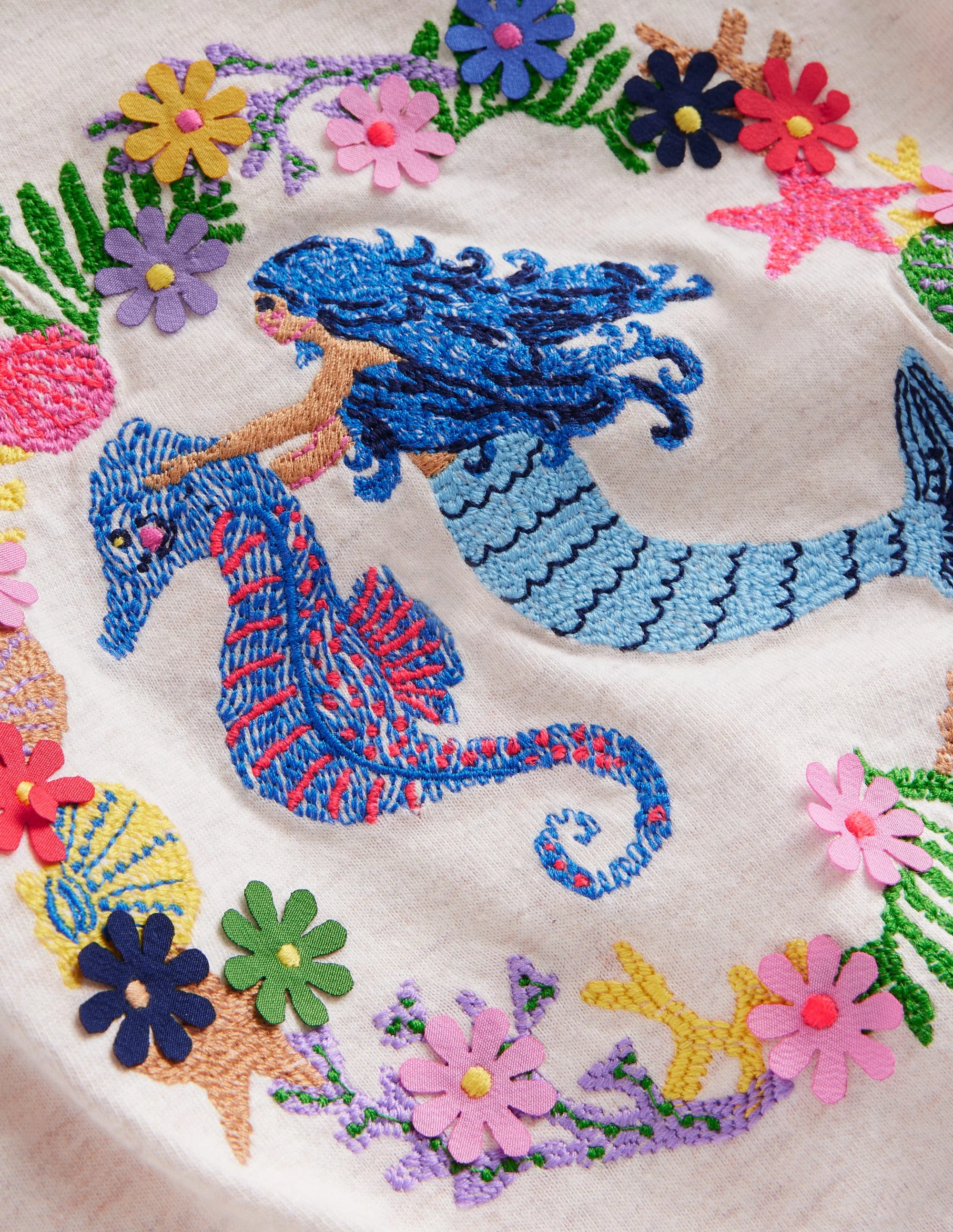 Superstitch-Oberteil mit Puffärmeln-Haferbeige Meliert Meerjungfrau - Image 3