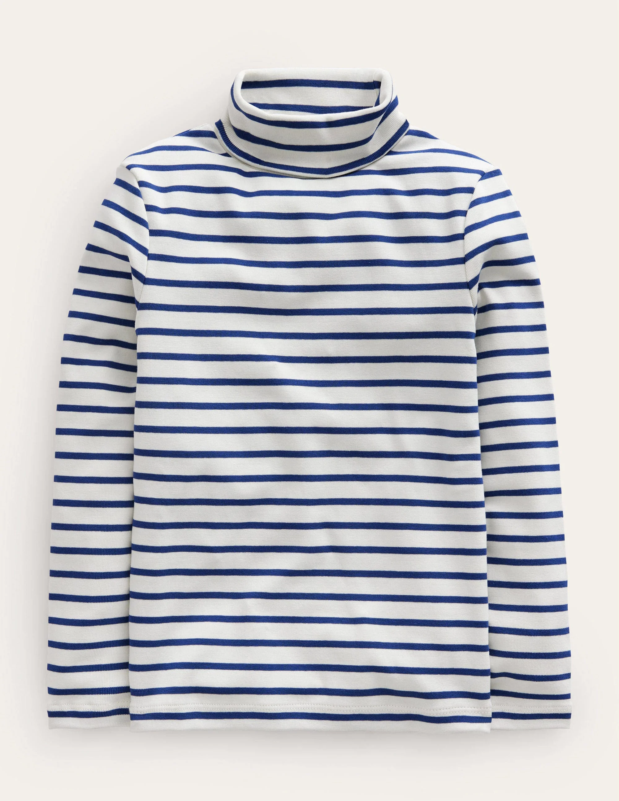 Superweiches Oberteil mit Rollkragen-Black/Ivory Stripe