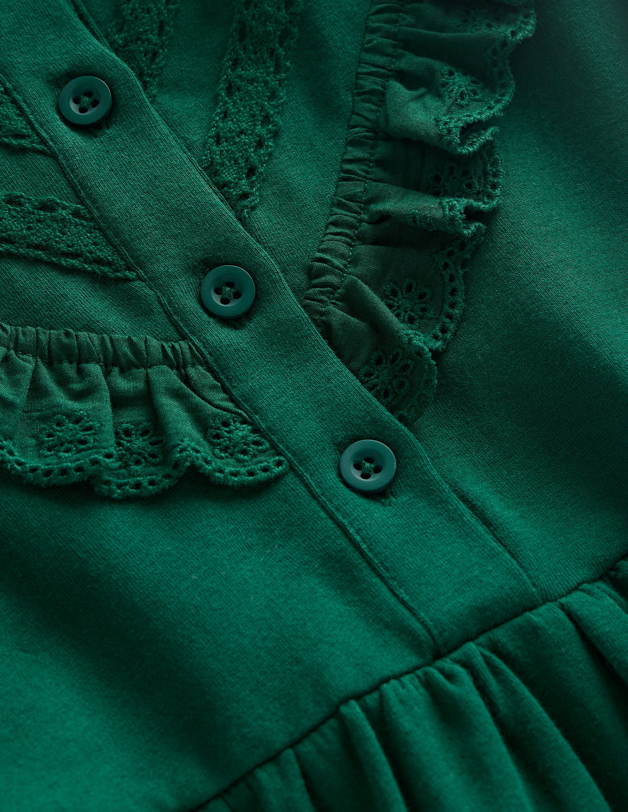 Sweatkleid mit Spitzenbesatz-Dunkles Smaragdgrün - Image 7