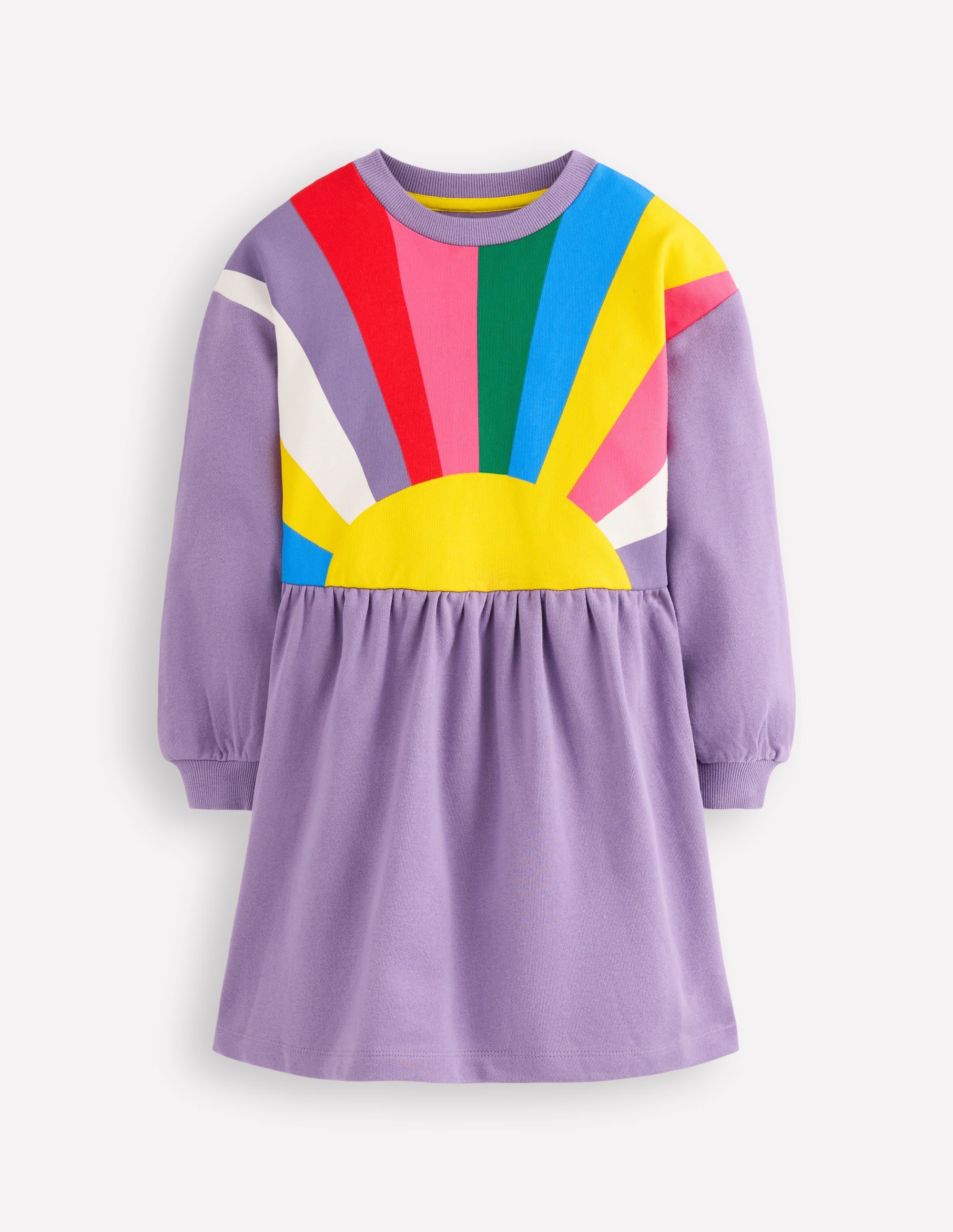 Sweatkleid mit überschnittener Schulter-Asternlila Sonnenstrahlen