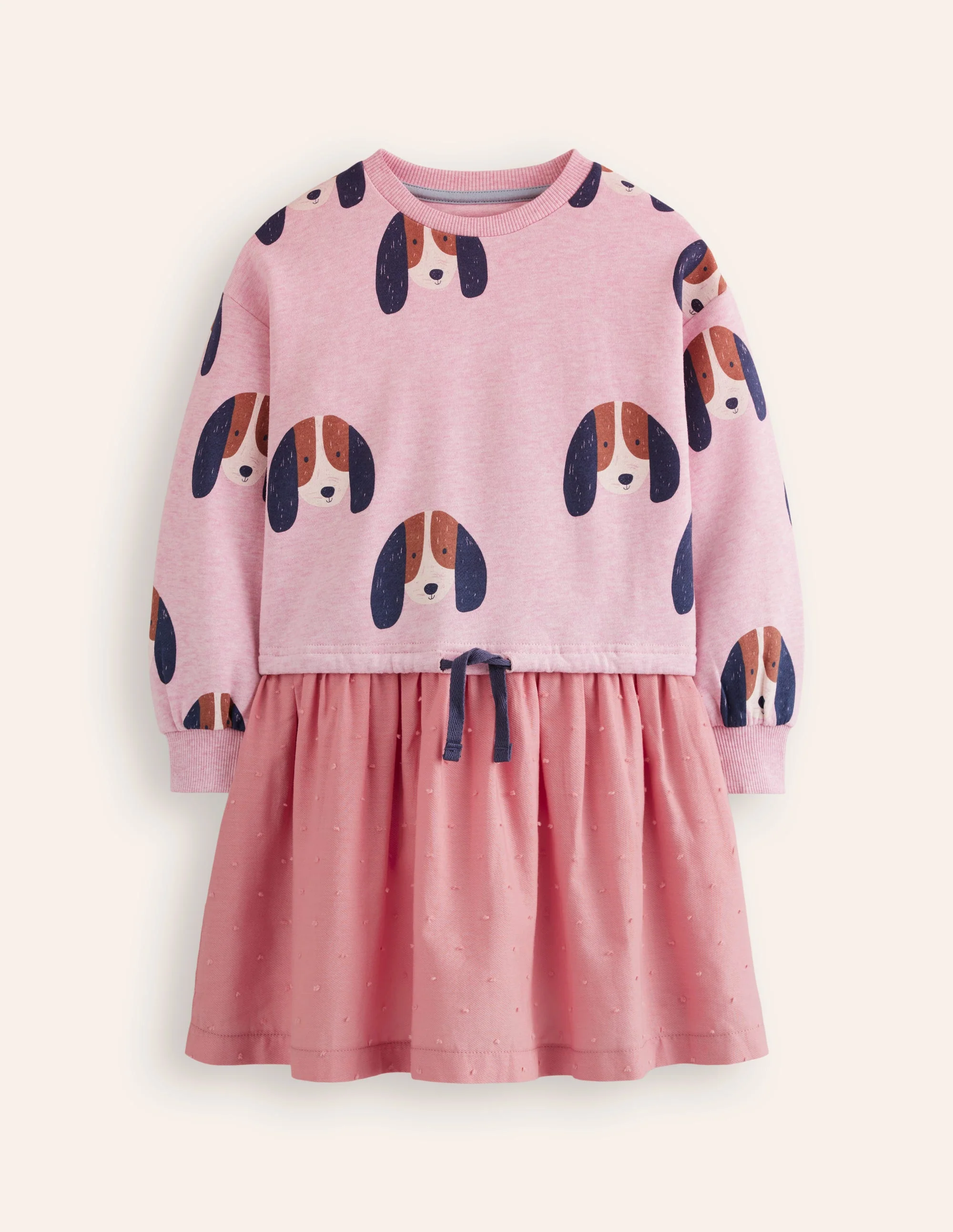 Sweatshirt-Kleid aus gewebtem Material-Mandelrosa Meliert Welpen - Image 2