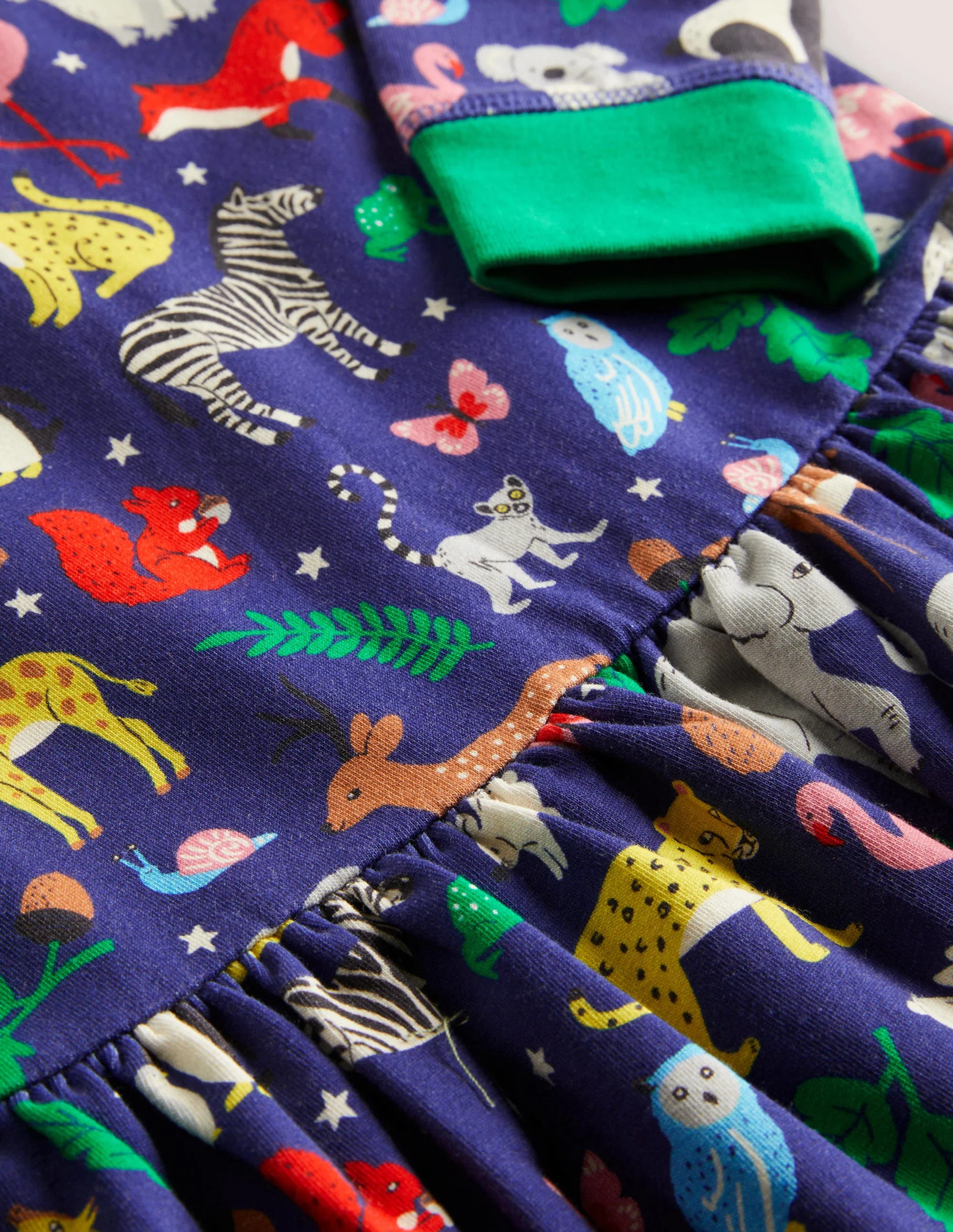 Sweatshirt-Kleid aus Jersey-Segelblau, Tiere der Welt - Image 3