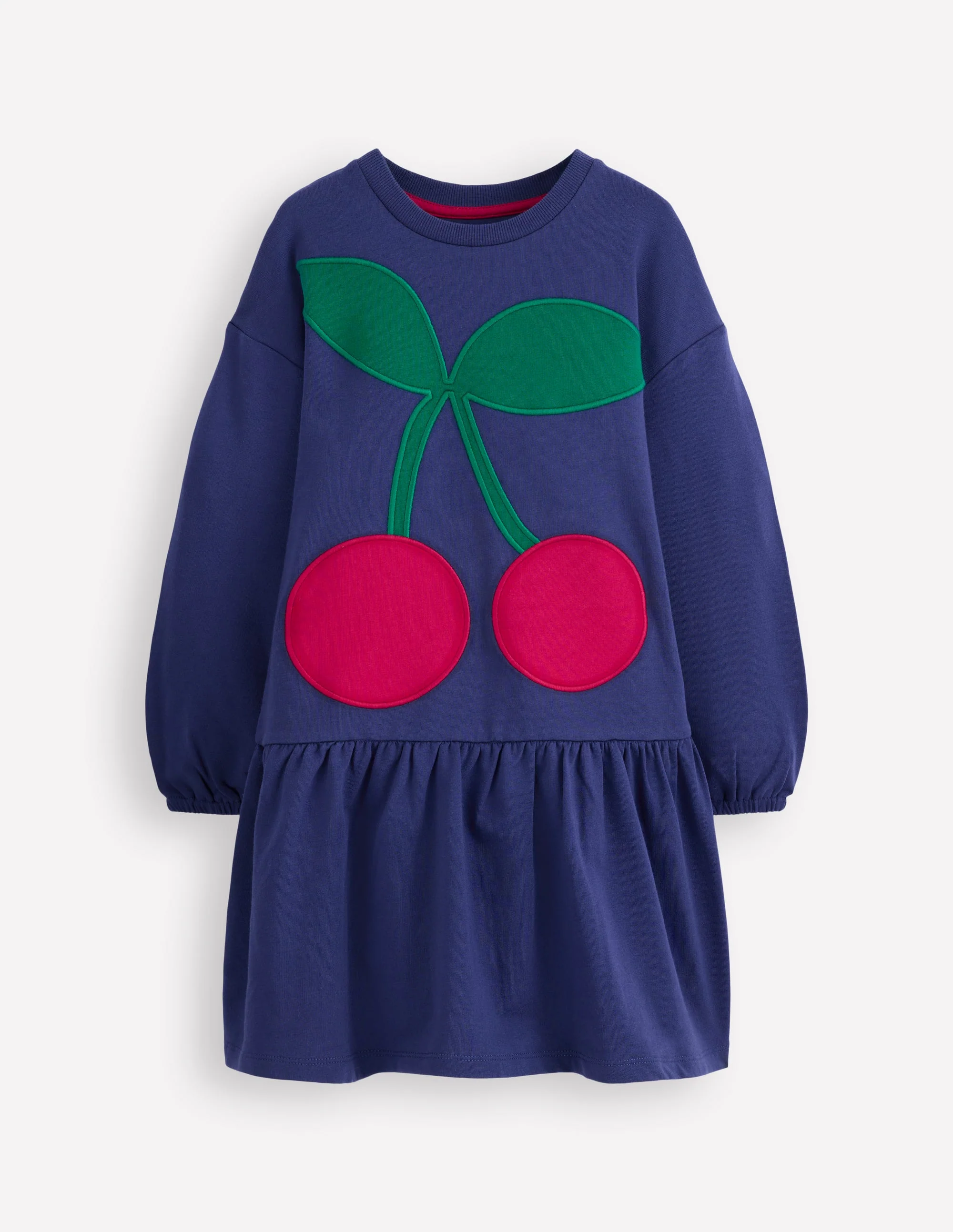 Sweatshirt-Kleid mit Logo-Segelblau, Kirsche