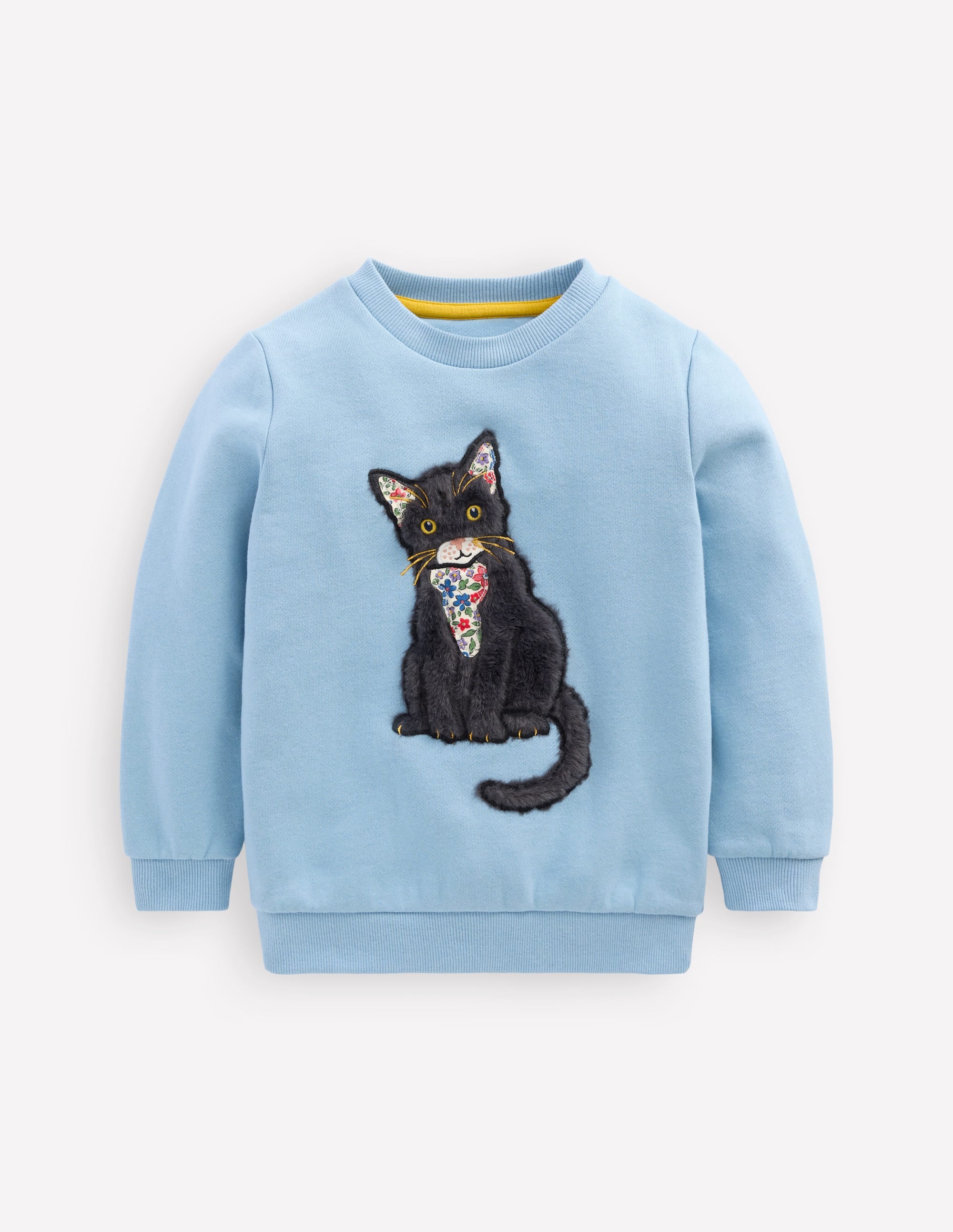 Sweatshirt mit Applikation-Gletscherblau Katze