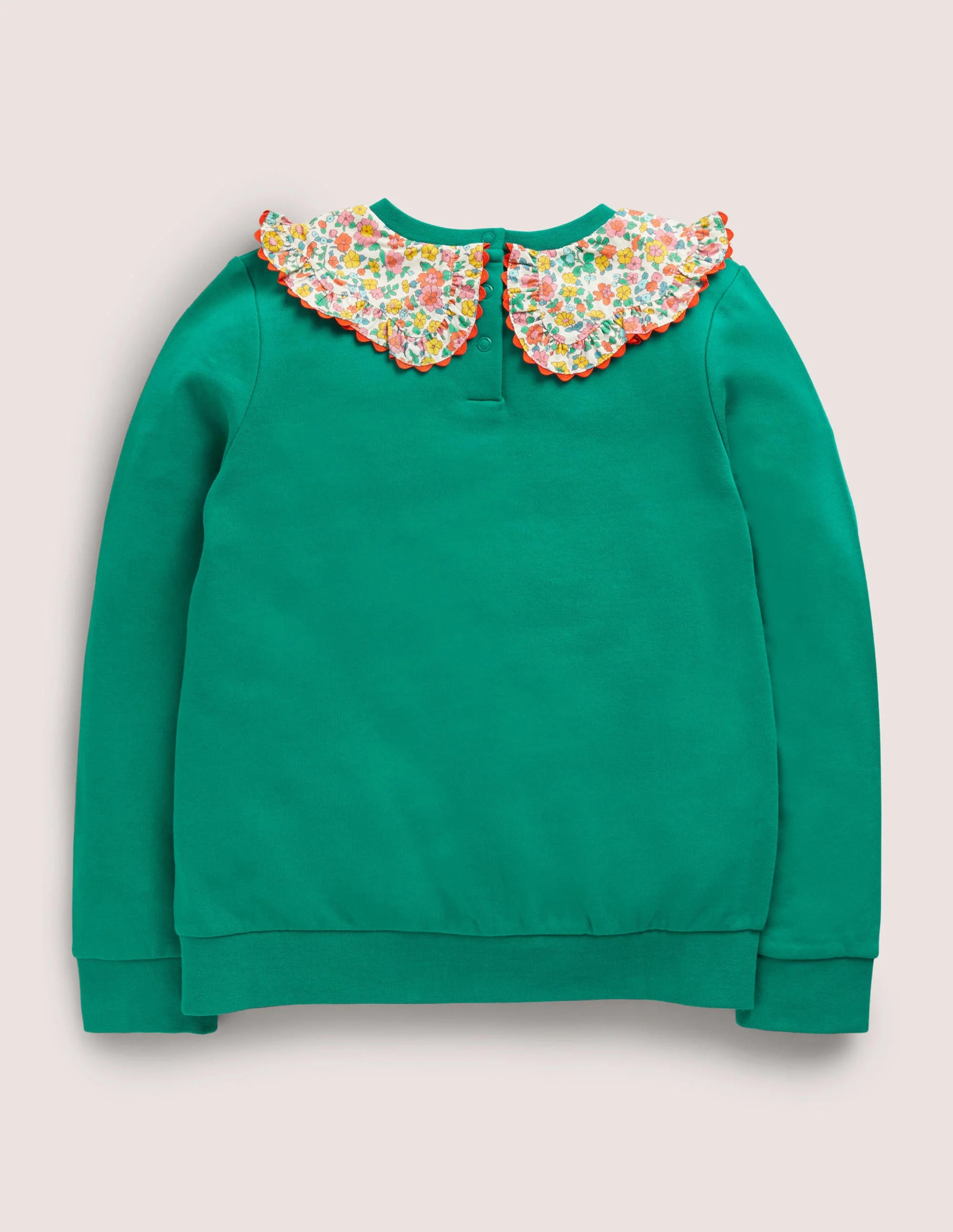 Sweatshirt mit Kragen-Waldgrün - Image 2