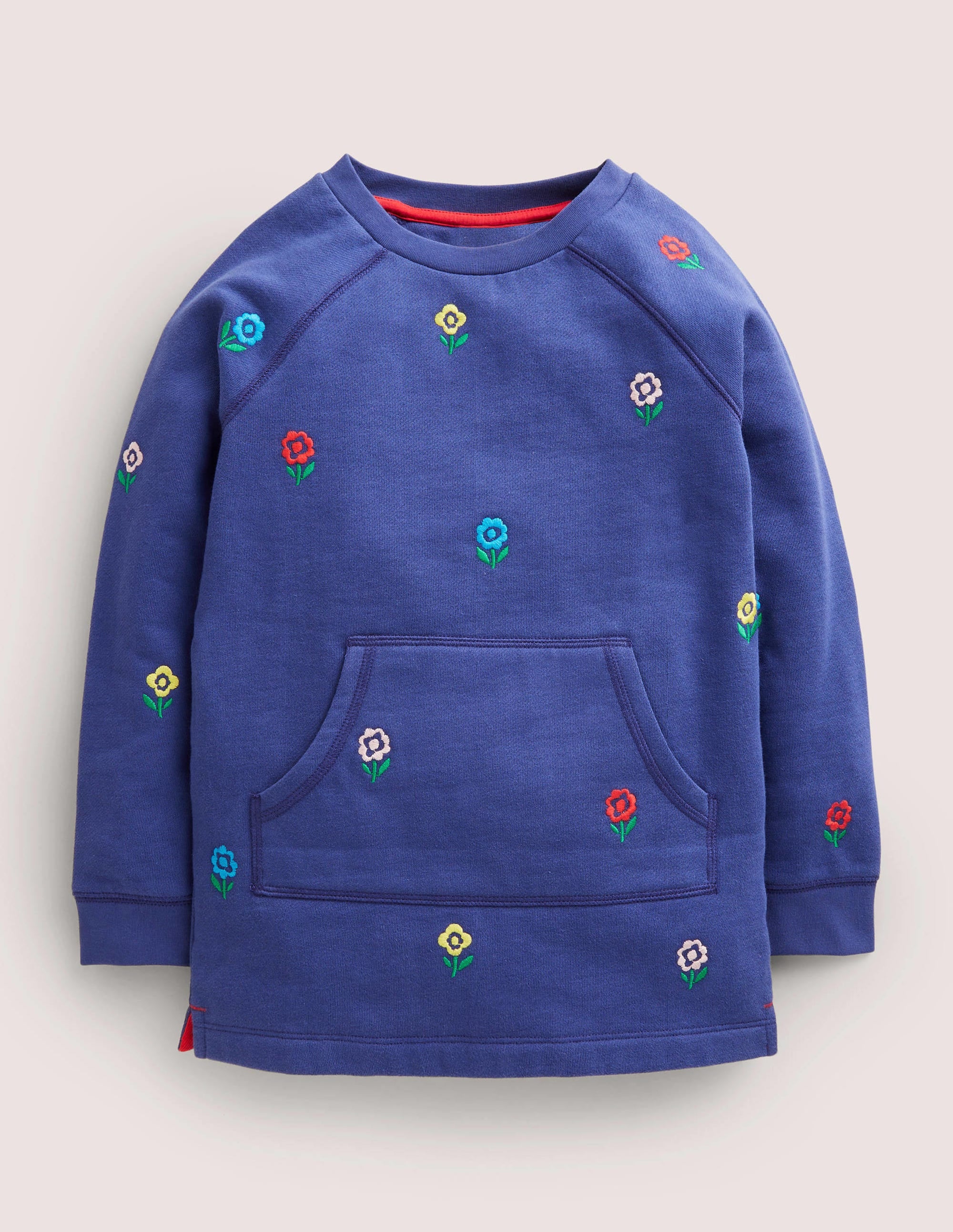 Sweatshirt-Tunika-Segelblau, Blumen
