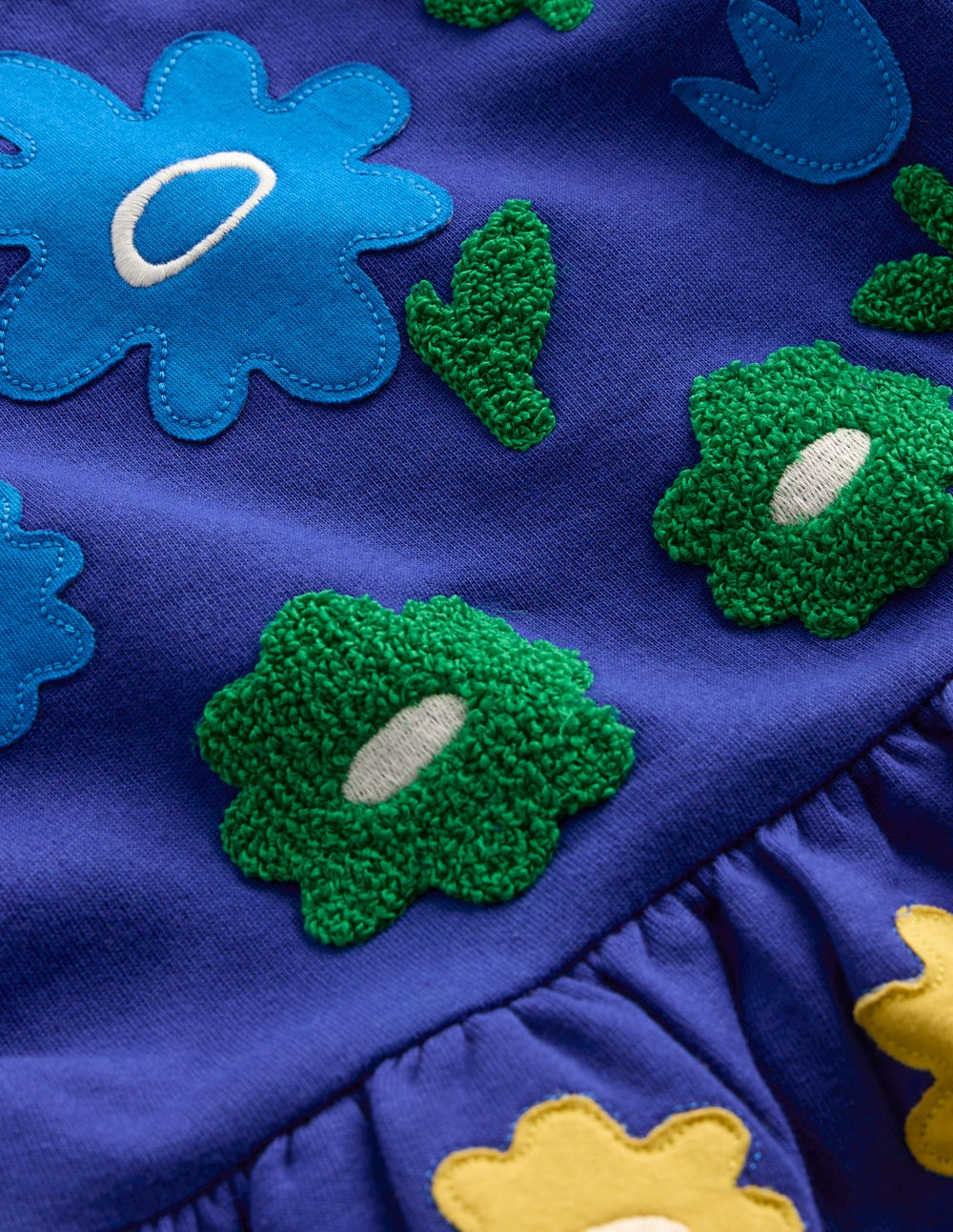 Sweatshirtkleid mit Applikation-Saphirblau Blumen - Image 3