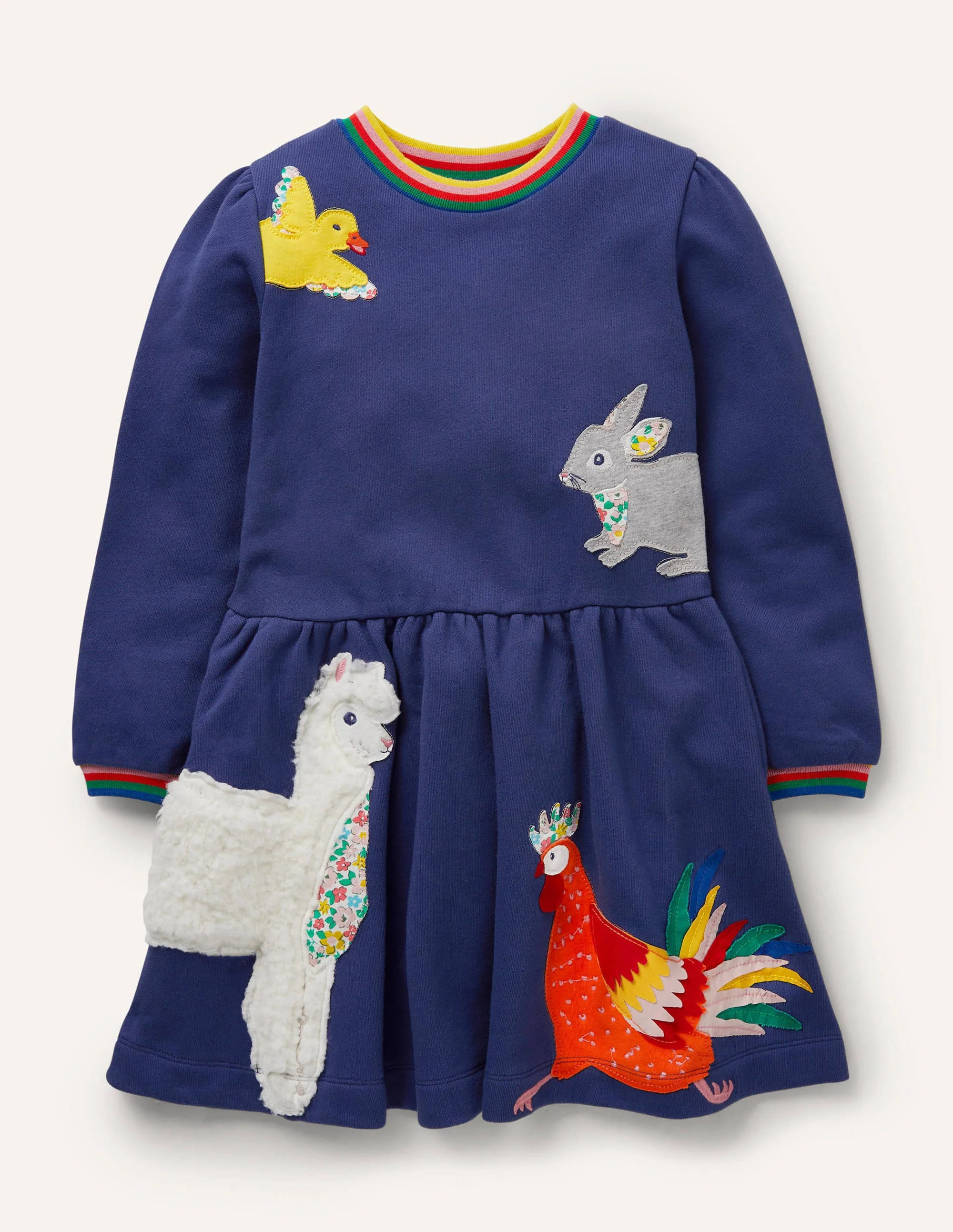 Sweatshirtkleid mit Applikation-Segelblau, Tiere