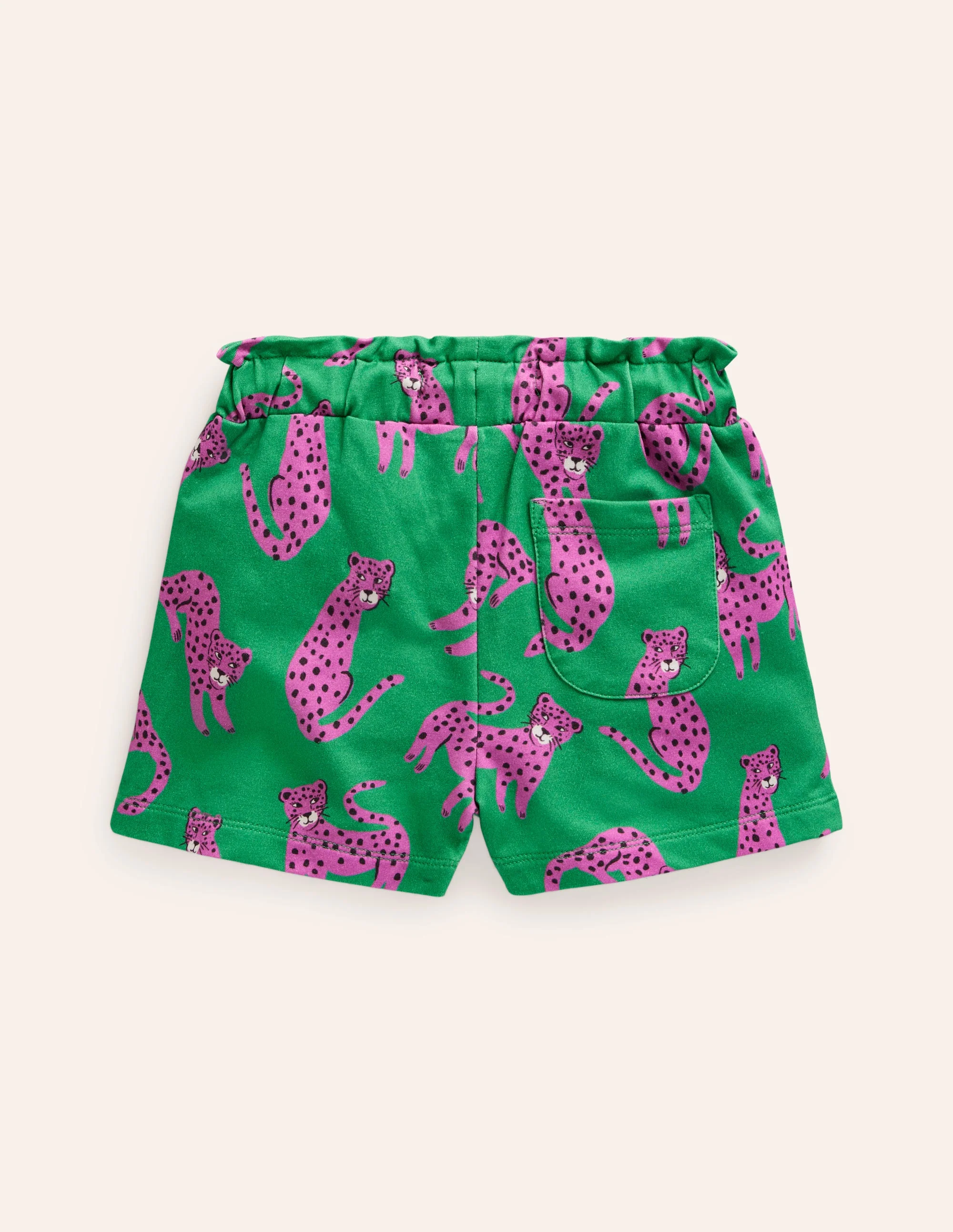 Sweatshorts mit gerüschter Taille-Grün Leopard - Image 2