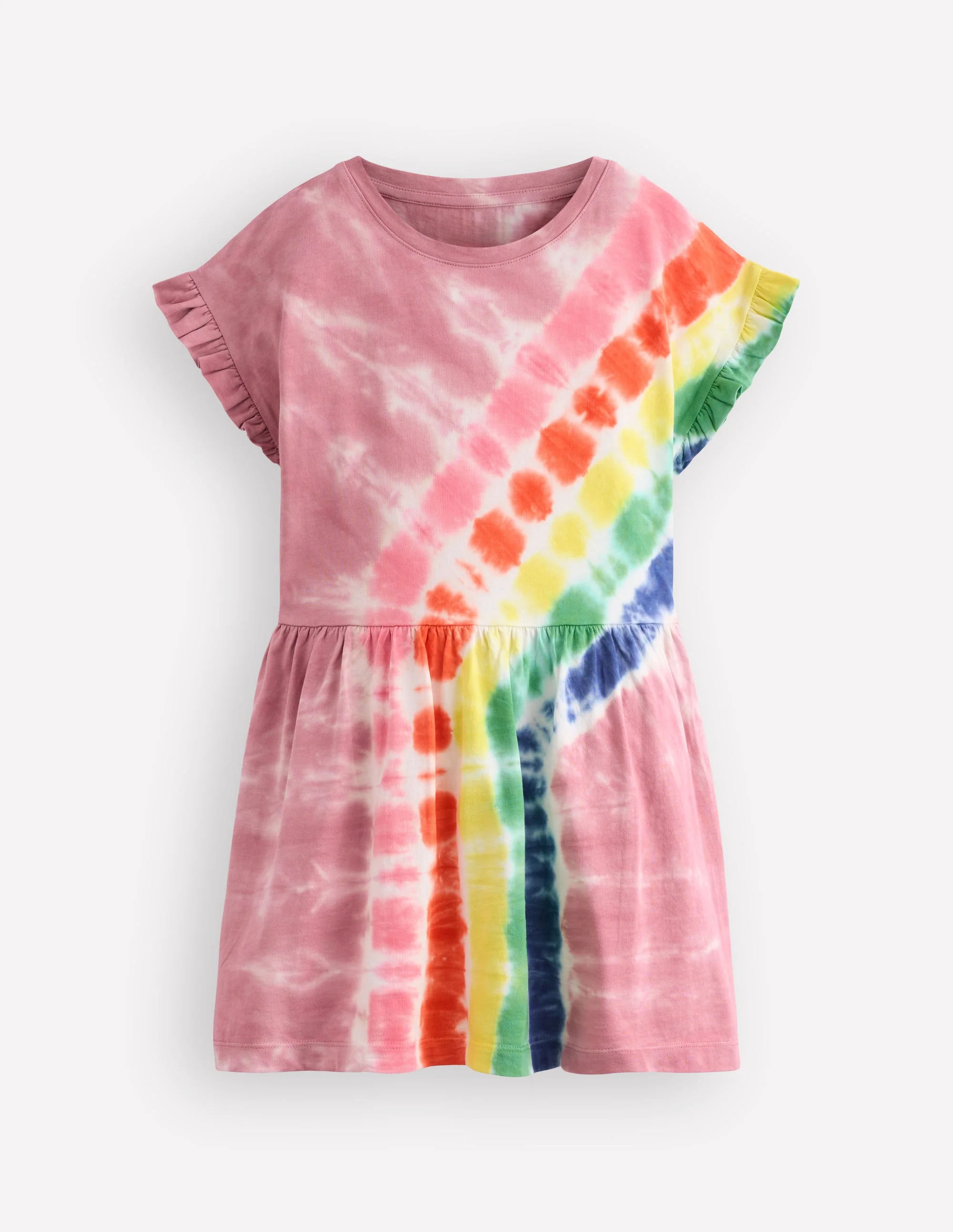 T-Shirt-Kleid aus Jersey-Rosa, Batikmuster - Image 3