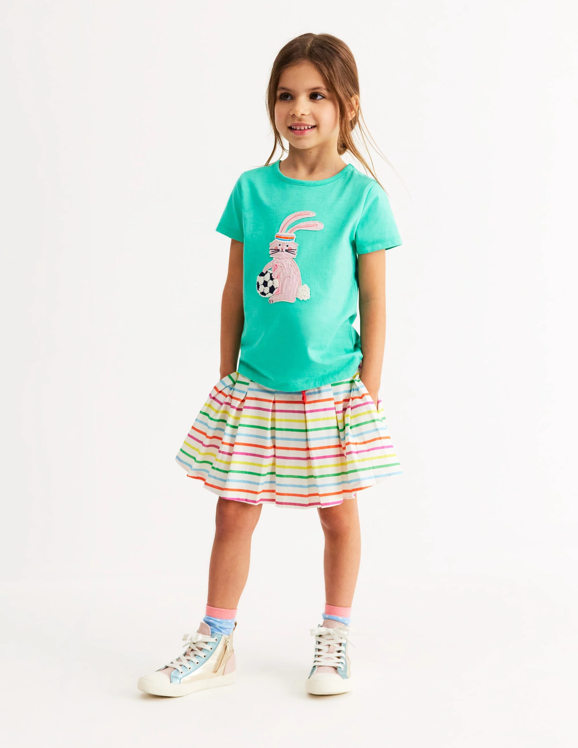 T-Shirt mit Applikation-Türkisblau Hase - Image 4