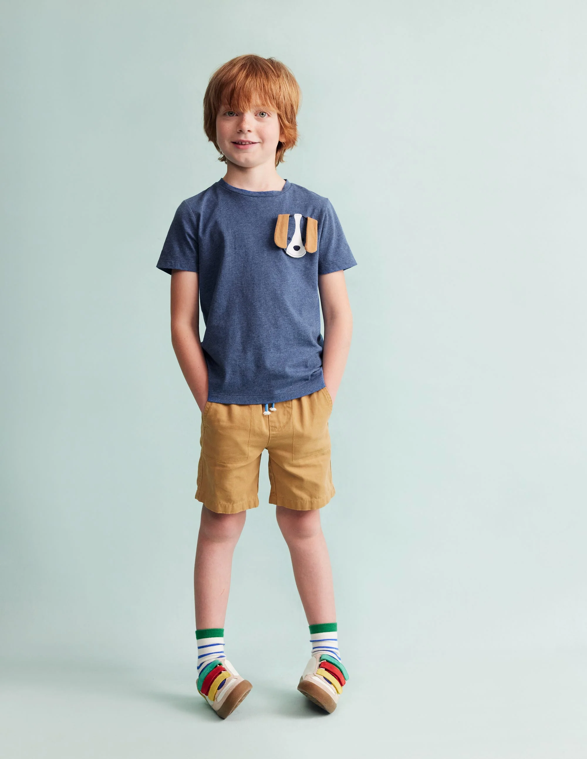 T-Shirt mit appliziertem Motiv-Steuerbord-Blau Meliert - Image 2