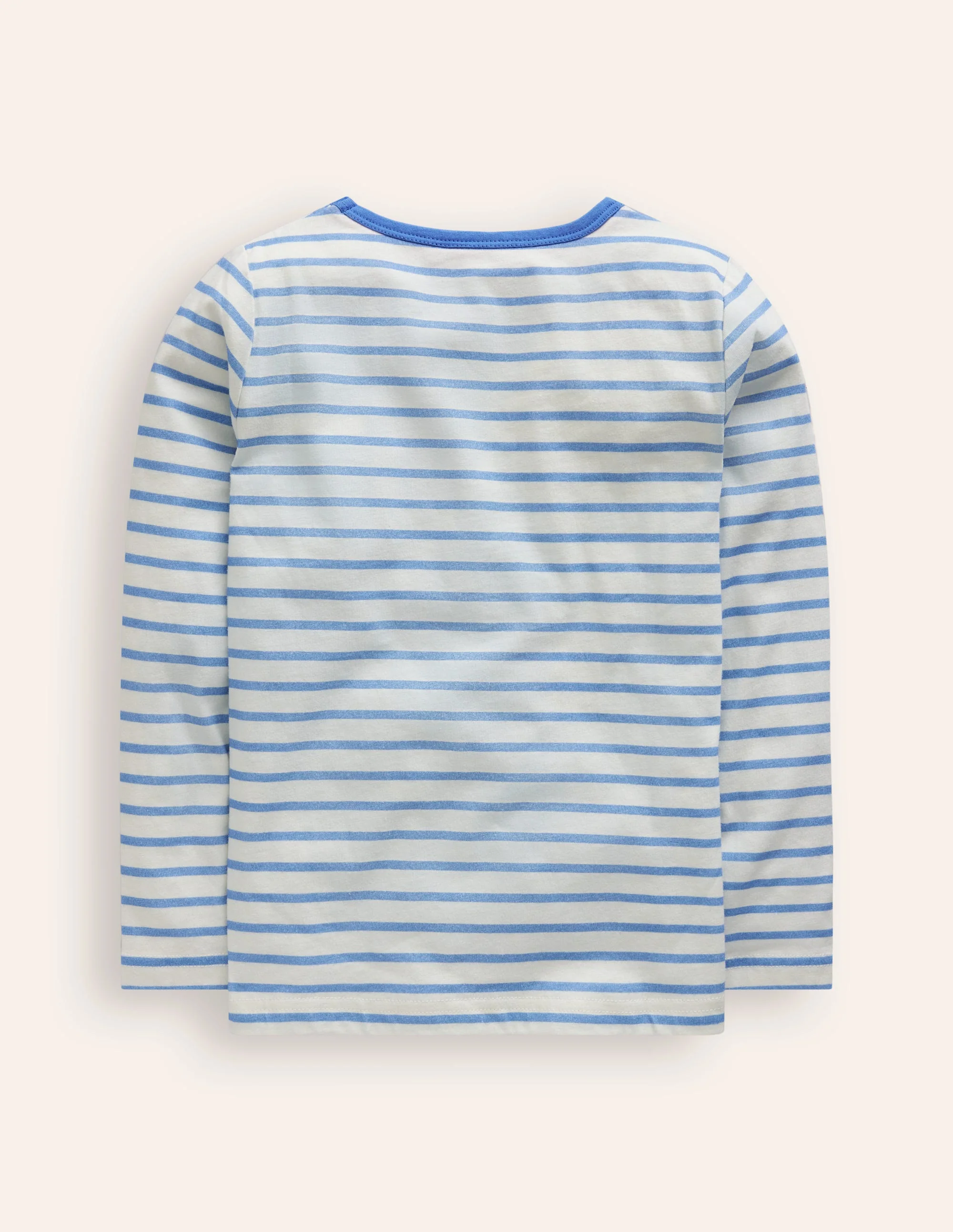 T-Shirt mit applizierter Tasche-Arktisblau/Naturweiß Erdbeere - Image 2