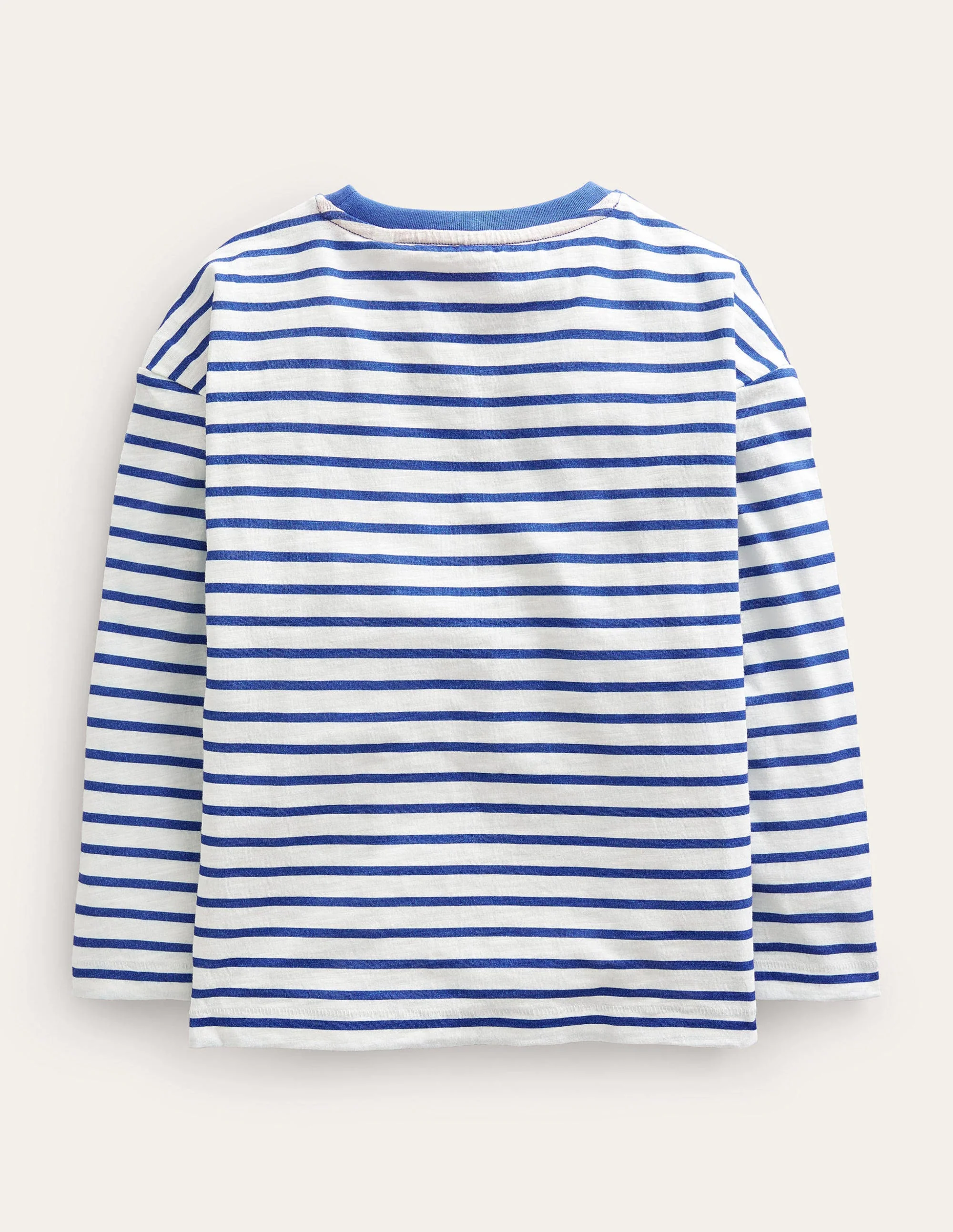 T-Shirt mit aufgesticktem Motiv-Delftblau/Naturweiß - Image 2