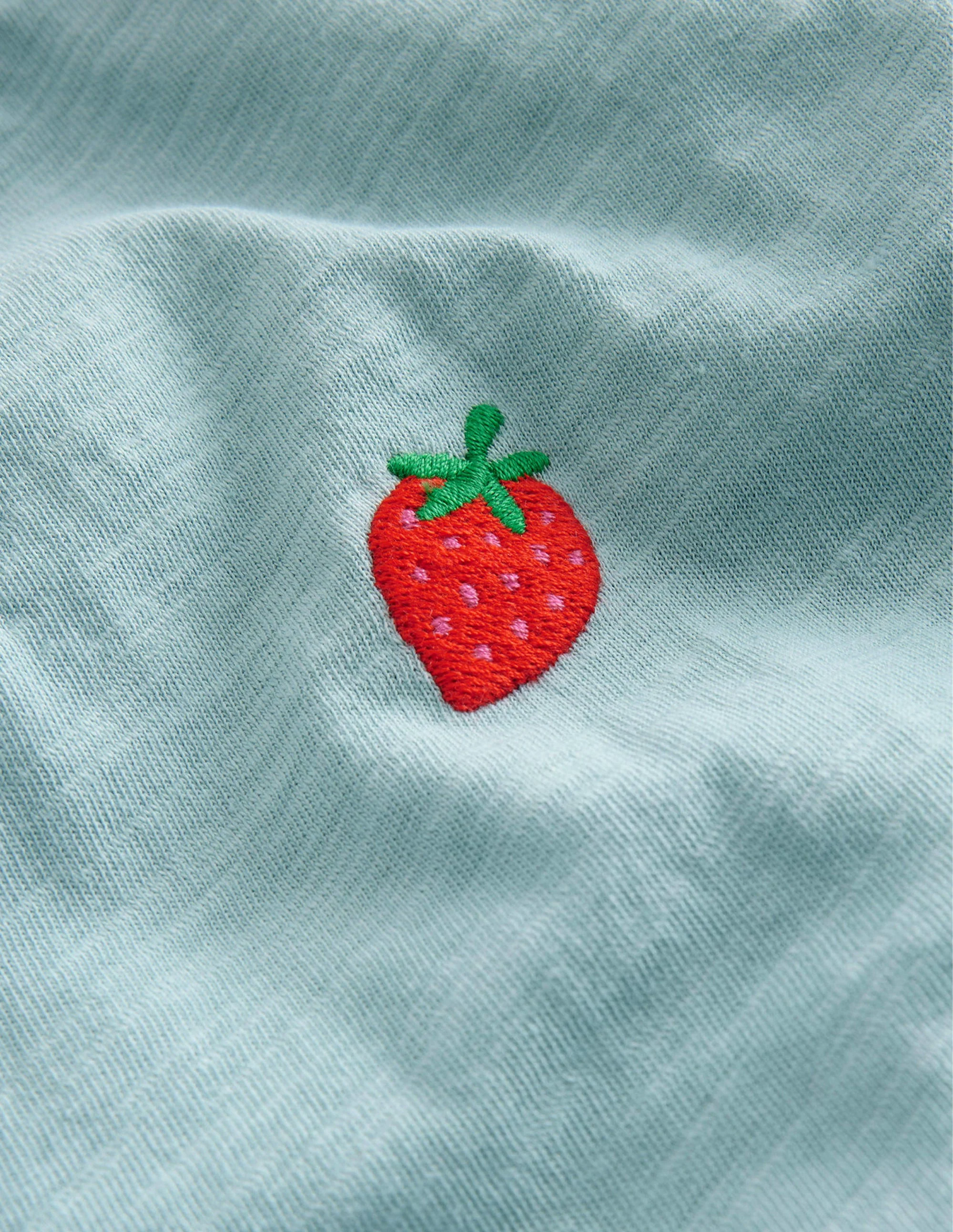 T-Shirt mit aufgesticktem Motiv-Turmalinblau - Image 3