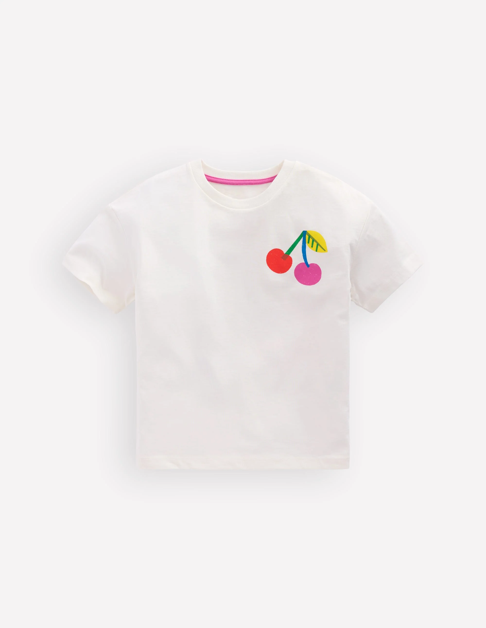 T-Shirt mit Druck-Sanftes Naturweiß Kirschen - Image 2