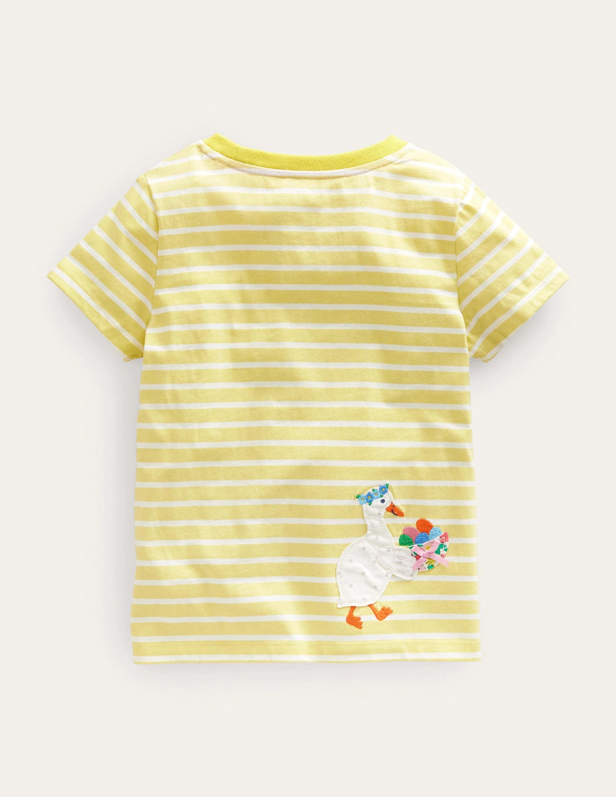 T-Shirt mit Flatterdetails-Naturweiß/Sanftes Zitronengelb, Ostern - Image 2