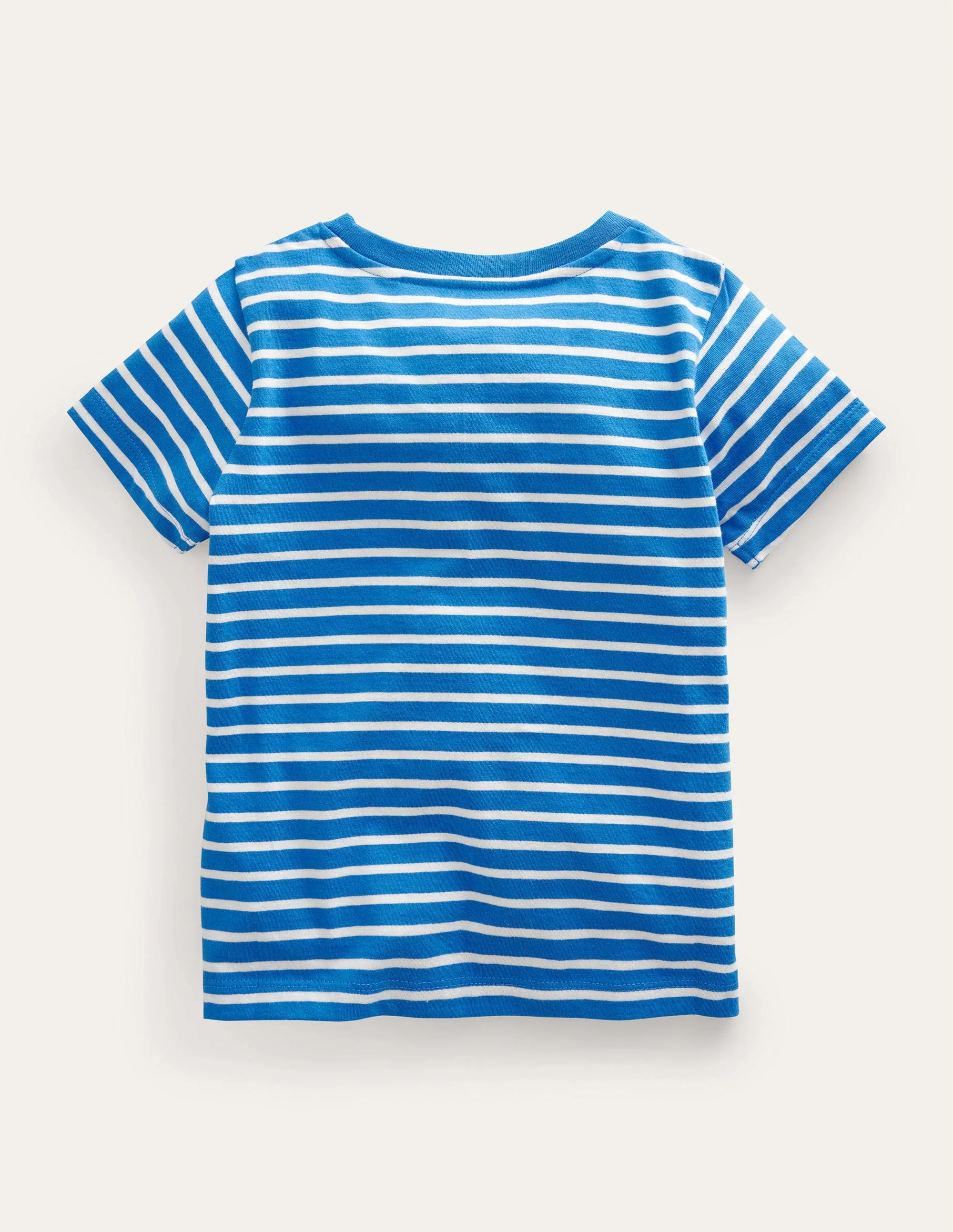 T-Shirt mit Flatterdetails-Strahlendes Marineblau/Naturweiß - Image 2