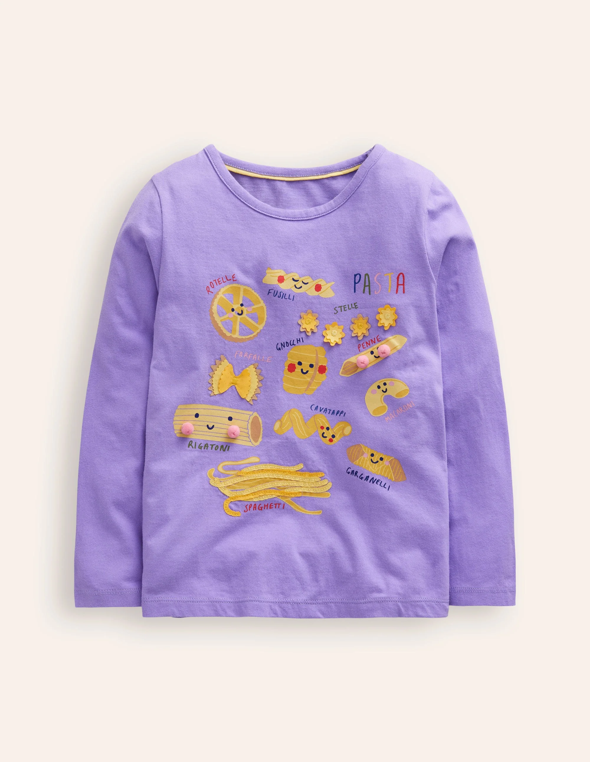 T-Shirt mit Grafikdruck-Asternlila Pasta