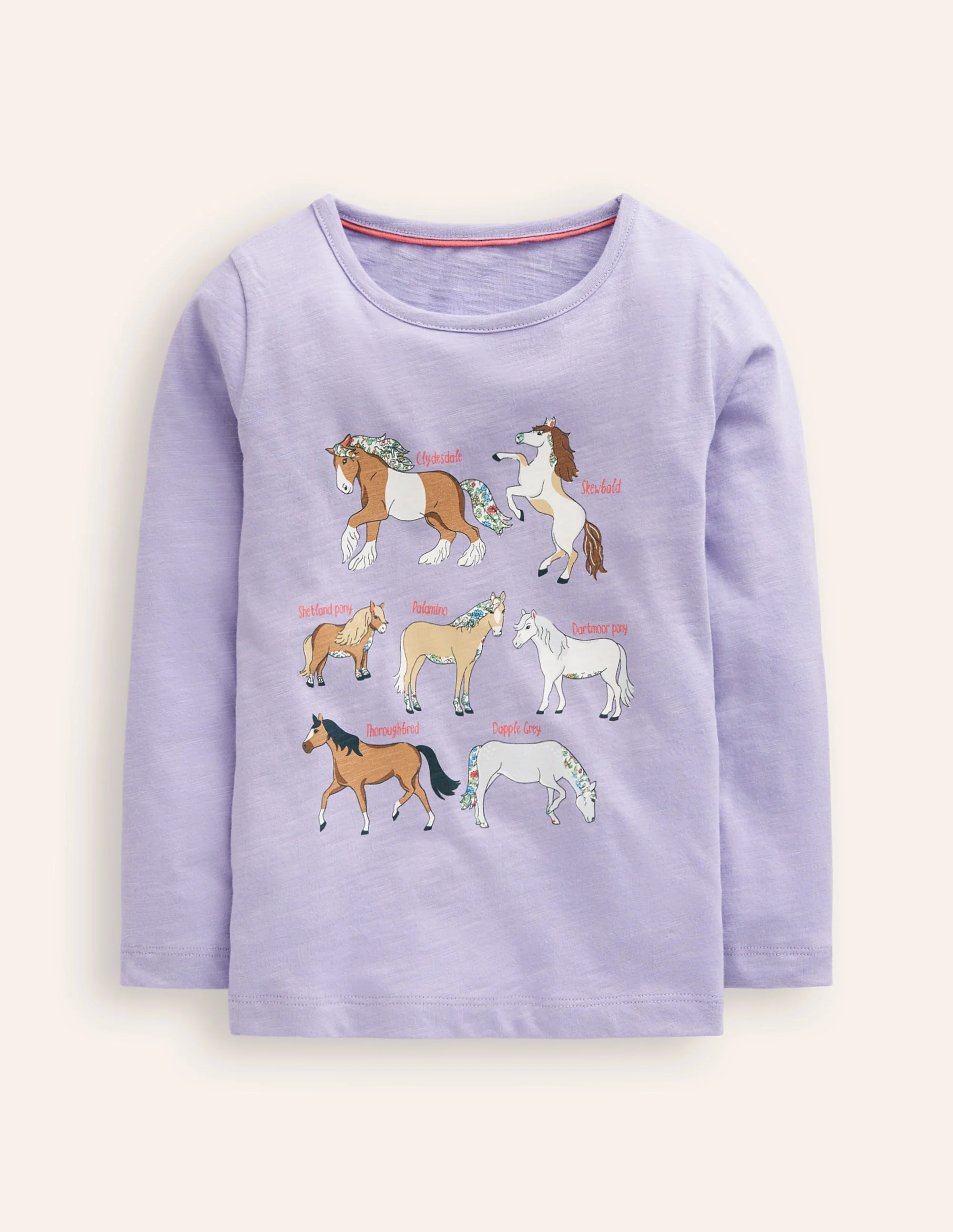 T-Shirt mit Grafikdruck-Nebliges Lavendel Pferde