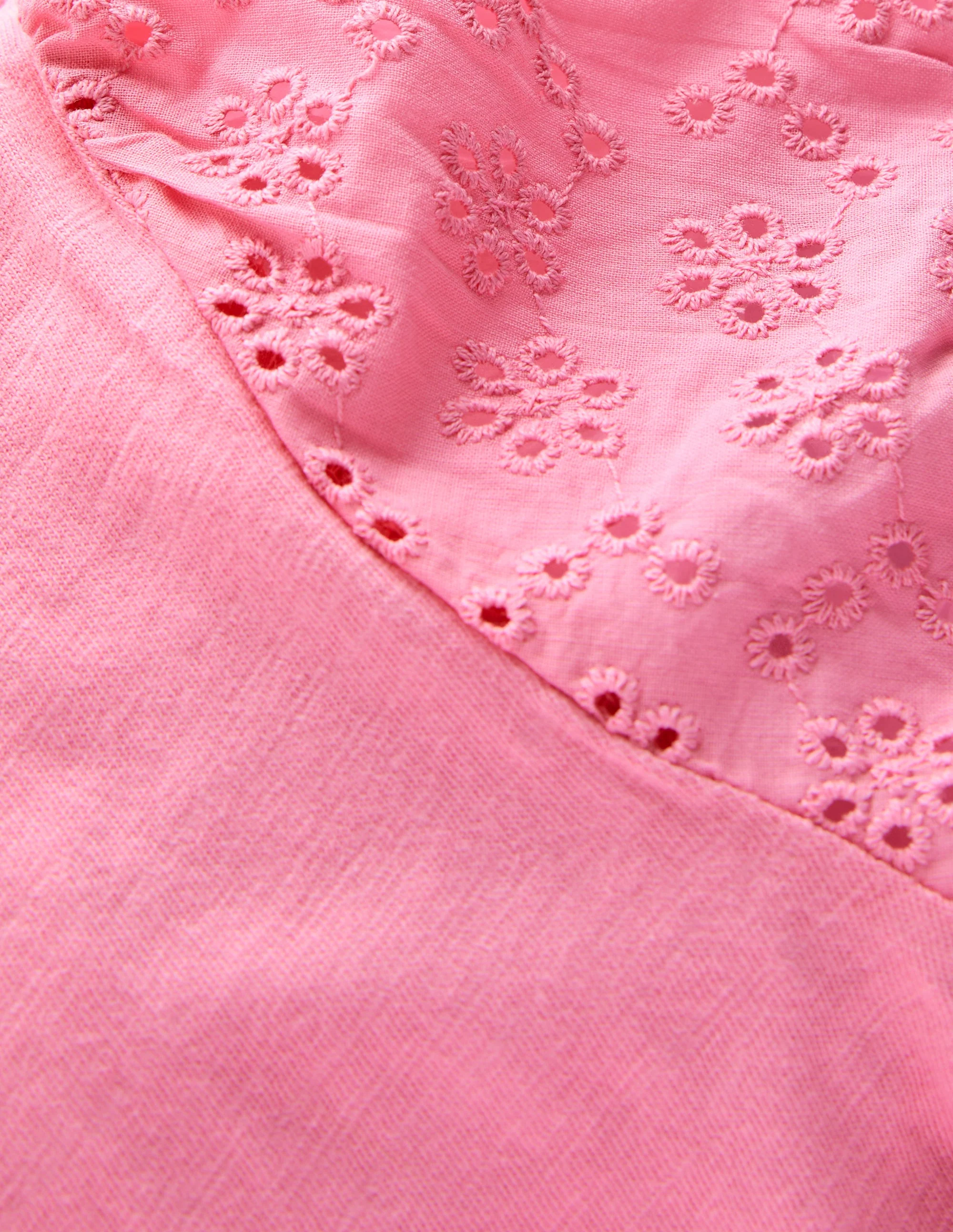 T-Shirt mit Lochstickerei-Kaugummi-Rosa - Image 3