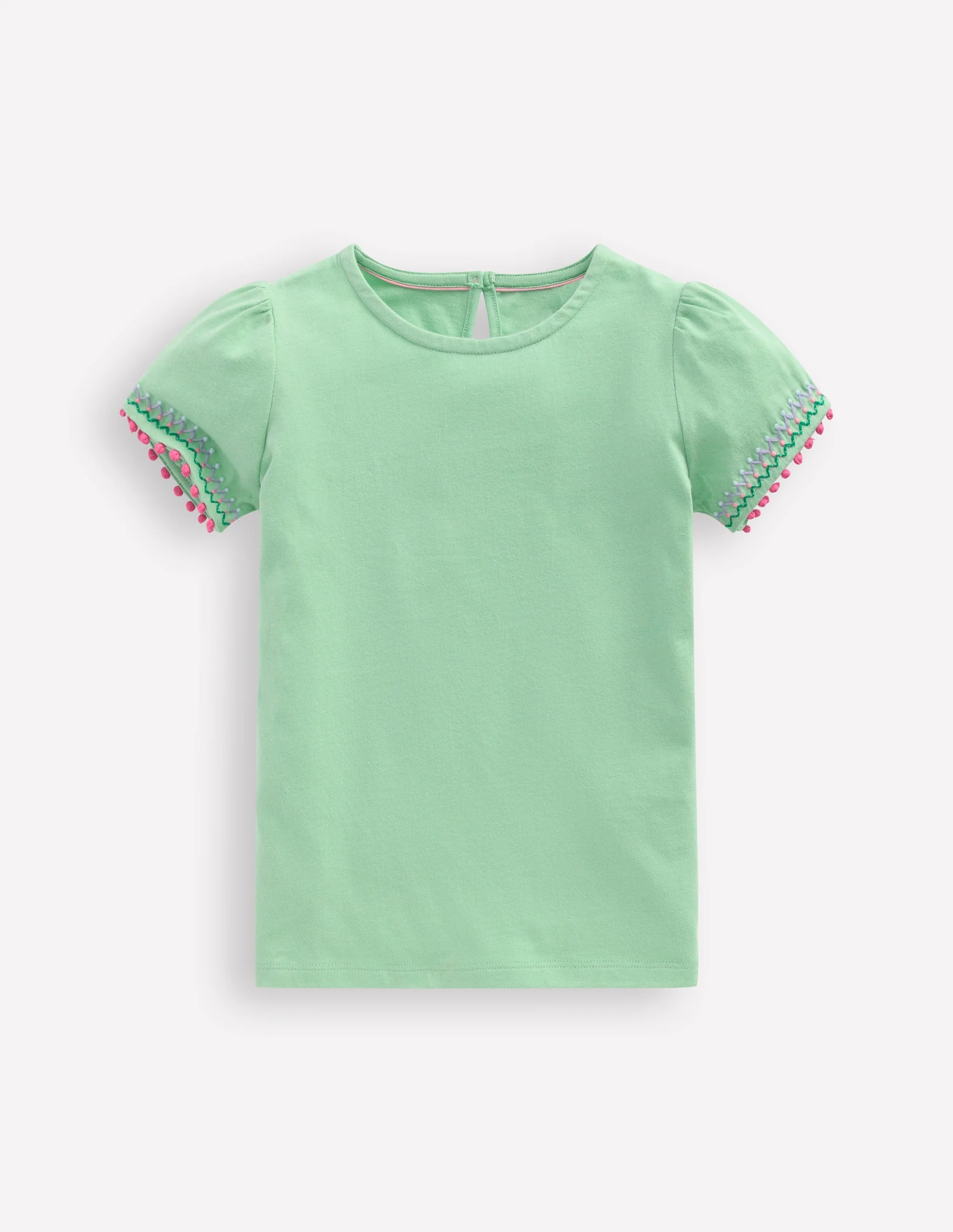 T-Shirt mit Puffärmeln-Pistaziengrün